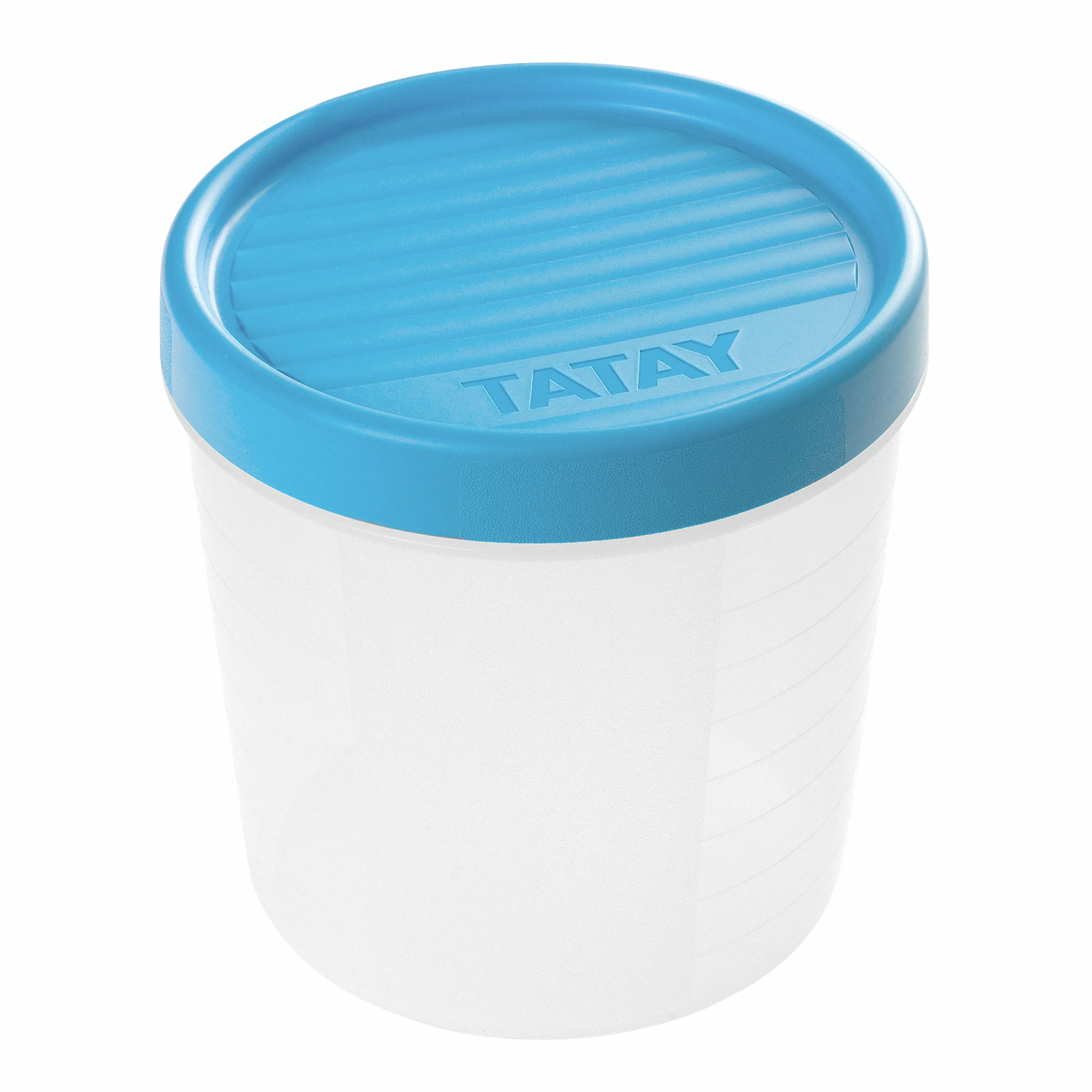Tatay Tupper Hermético 1L Twist | Recipiente Hermético para Alimentos | Apto Microondas, Lavavajillas, Nevera | Plástico Libre de BPA | 12x12x12,5 cm, Azul