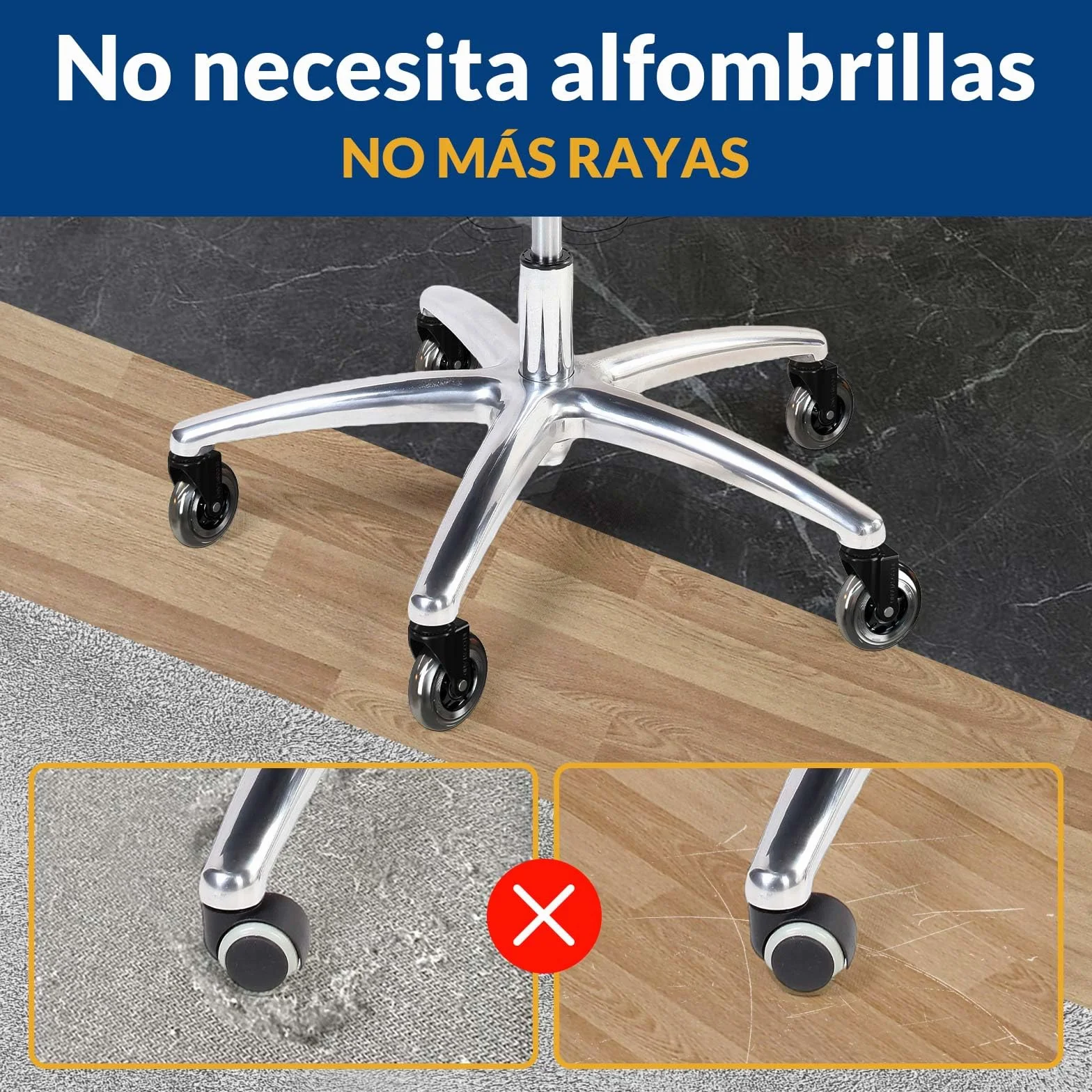 COSYLAND 5pcs Ruedas Silla Oficina 11 mm x 22 mm Silenciosas