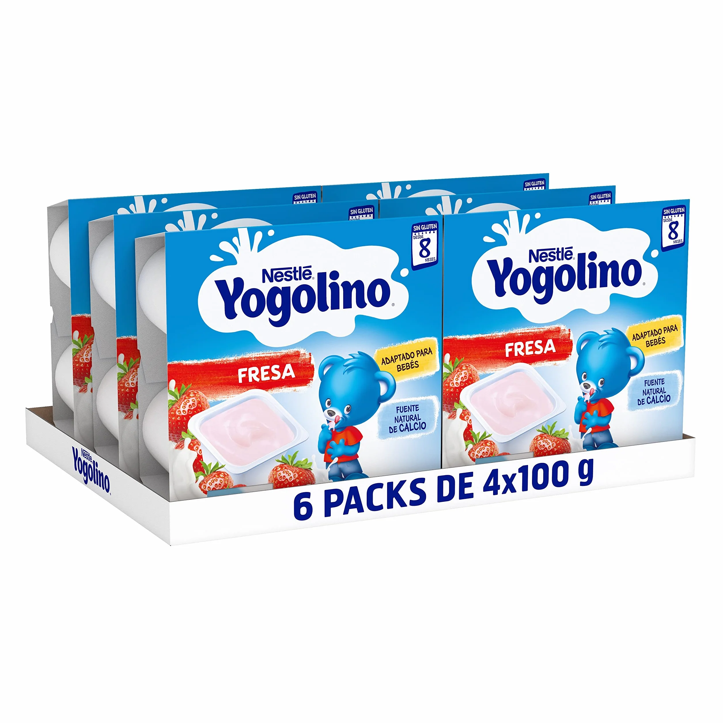 NESTLÉ YOGOLINO FRESA Pack de 6 4x100g a partir de los 8 meses