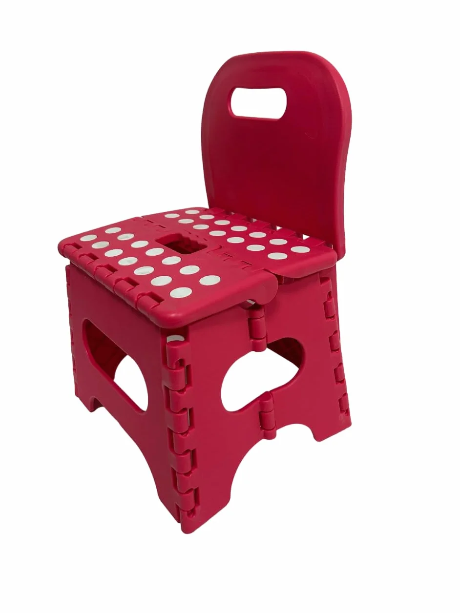 Silla infantil, silla infantil, silla de plástico, plegable y portátil, silla para niños, sillón con respaldo, silla y taburete plegable para niños con respaldo