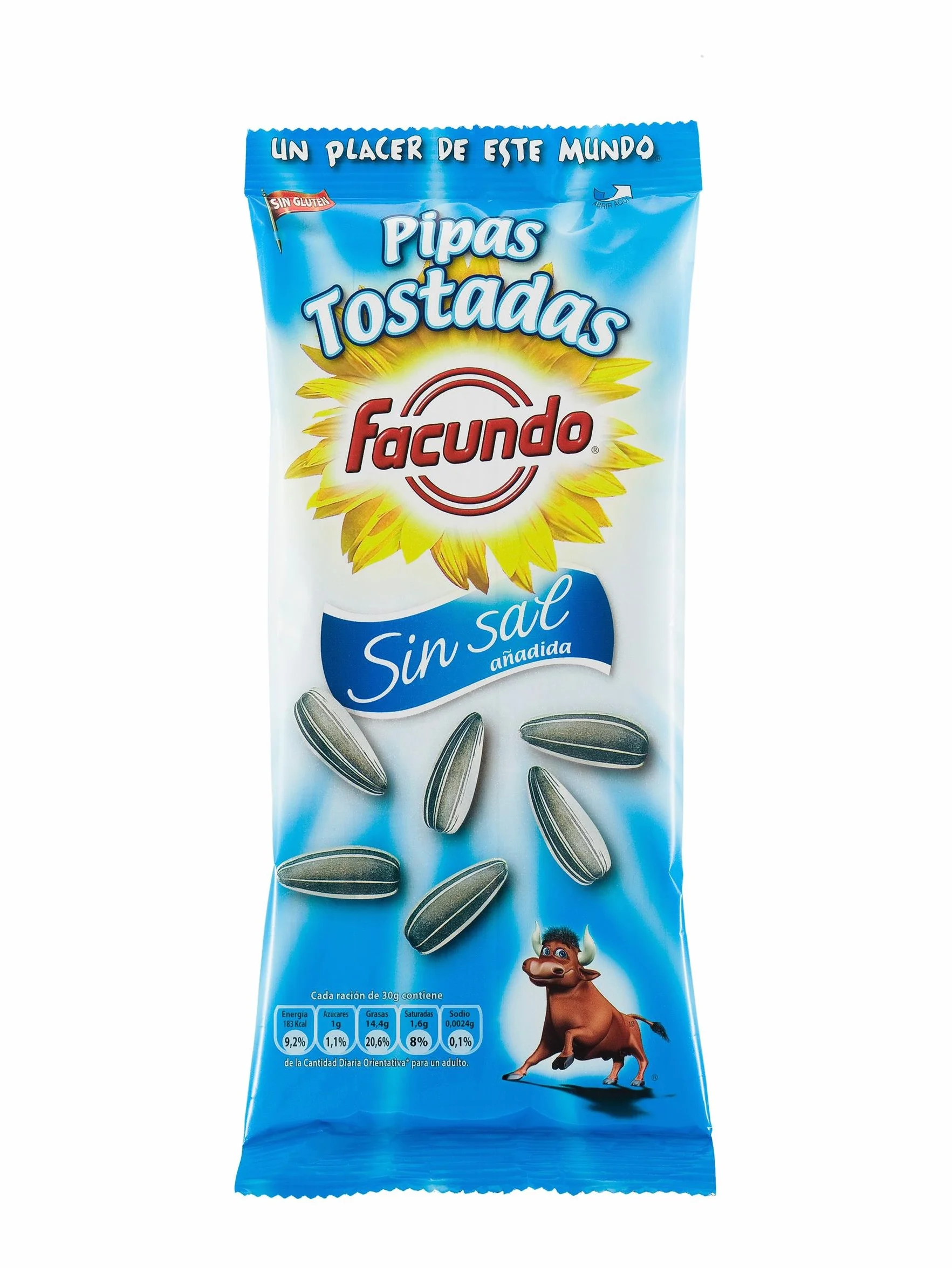 Facundo Pipas de Girasol Tostadas Sin Sal Añadida 100g Naturales Extra Crujientes