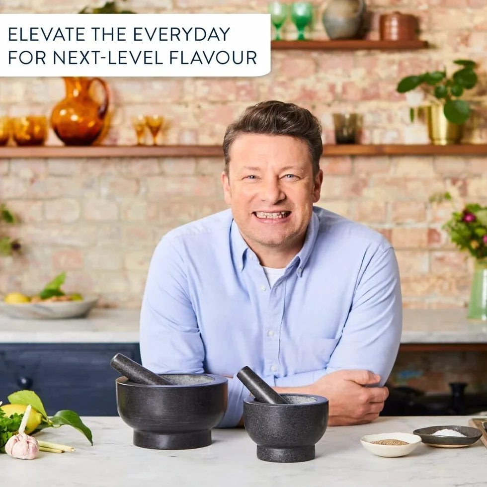 Jamie Oliver by Tefal - Pila y mortero - Granito, 20 cm, gris - K1823155