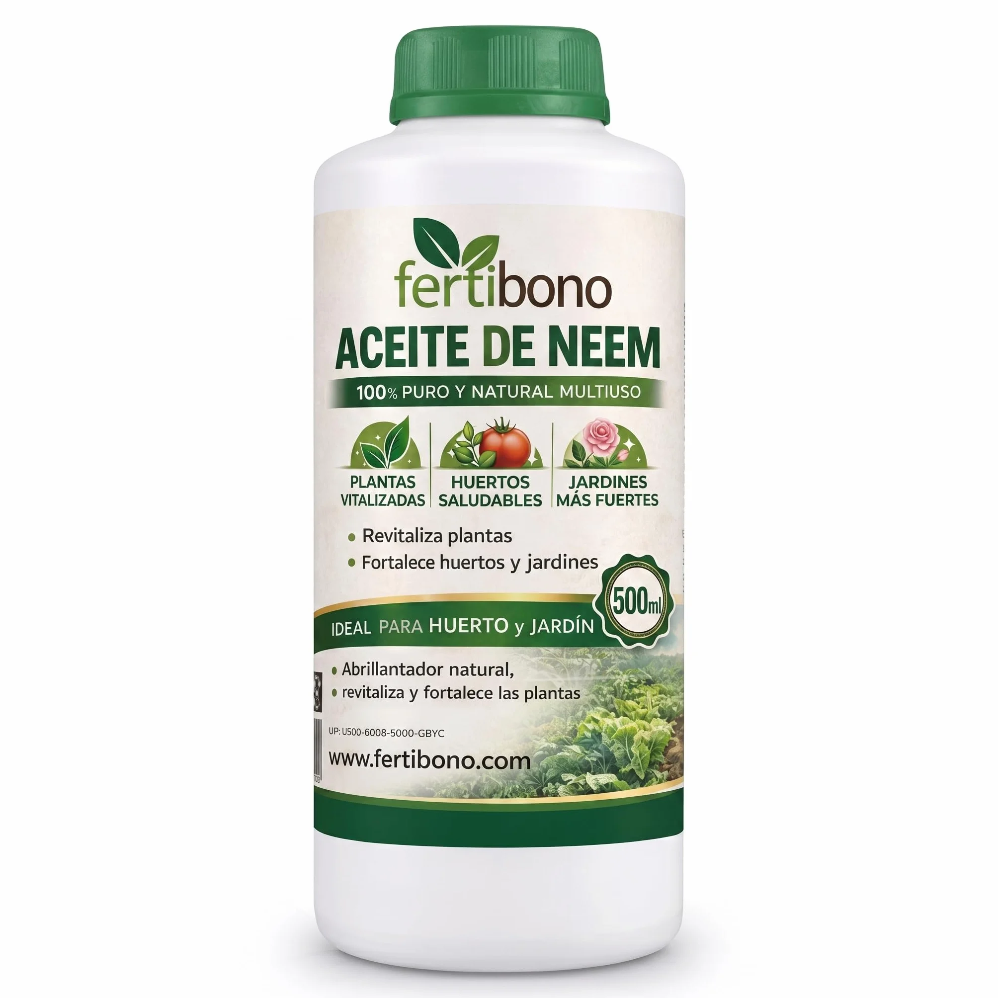 FERTIBONO Aceite de Neem 100% Puro 500 ml Prensado en Frío