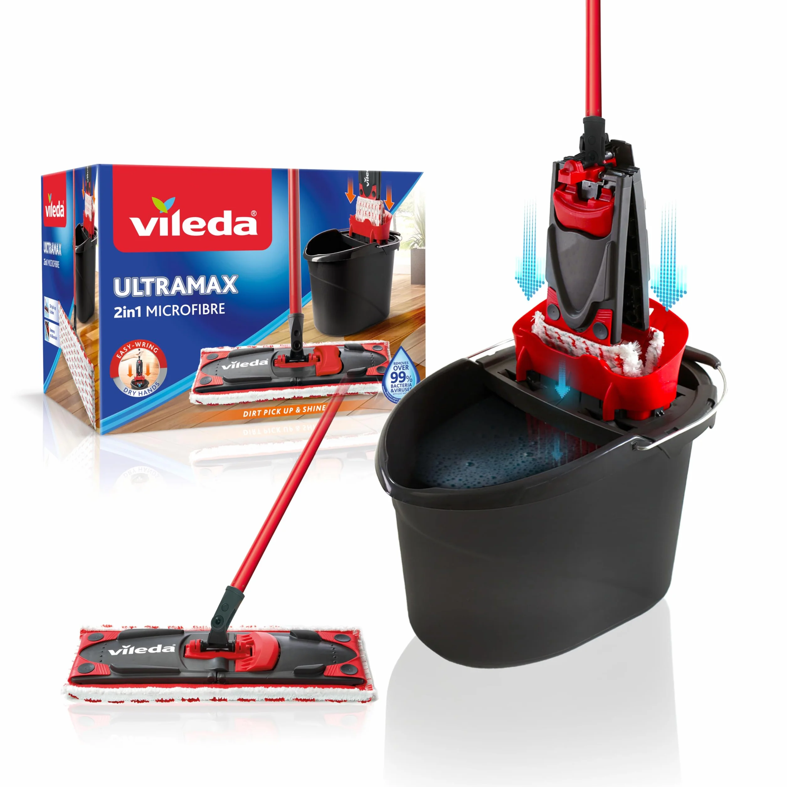 Vileda Ultramax Mopa de Microfibras con Cubo y Escurridor