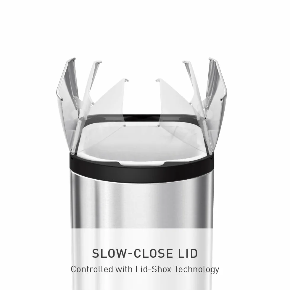 simplehuman CW2058 cubo mariposa con pedal, acero inoxidable cepillado, 18 L