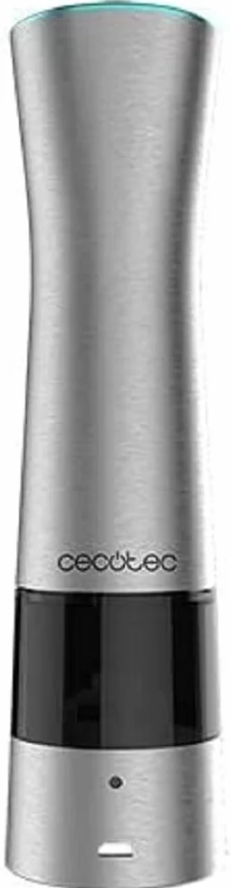 Cecotec Molinillo de Especias Eléctrico InstantMill Press. Cuerpo de Acero Inox, Amoladora Cerámica con Función Press, Molienda ajustable, Ventanas de acrílico, Luz LED Incorporada