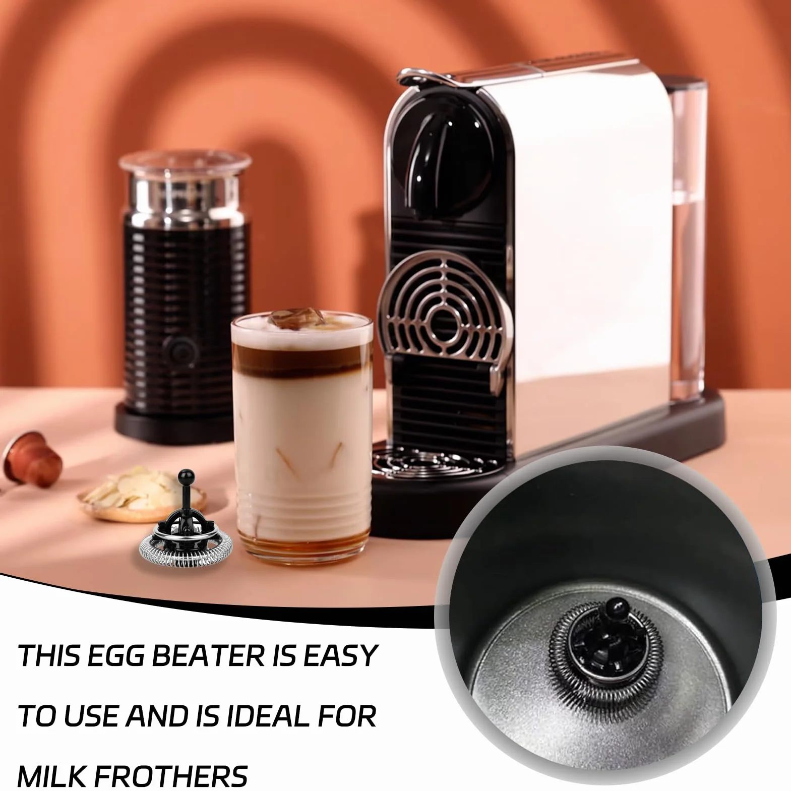 Espumador de Leche Batidor de Repuesto para Nespresso Aeroccino 3,Espumador de Leche Repuesto Cafetera Piezas y Accesorios Batidores Aptos para Nespresso Aeroccino 3/4/Plus
