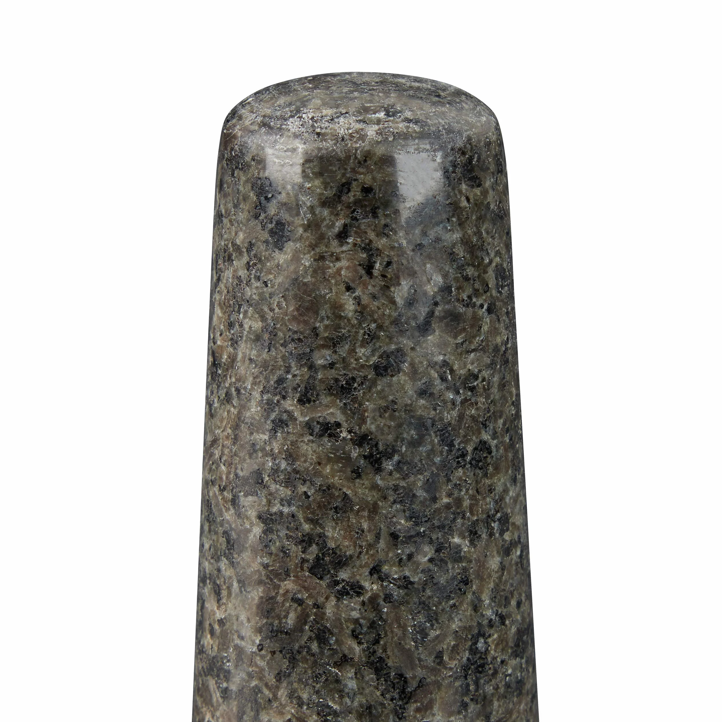 Relaxdays Mortero Granito con Mano, Resistente, Duradero, Especias, Hierbas, Moledor Piedra Pulida, 16cm Ø, 400ml, Gris