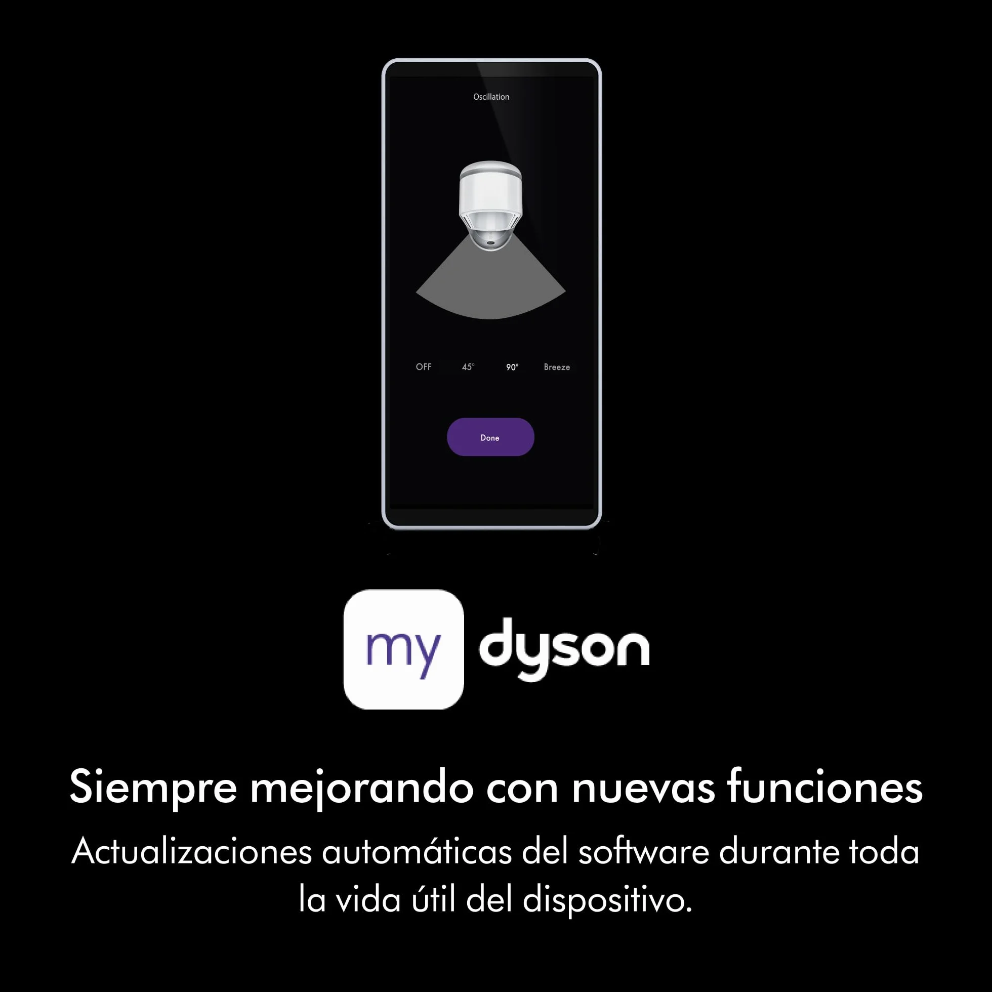 Dyson Purifier Cool™ PC1 Ventilador de Torre y Purificador de Aire, Filtro HEPA H13, Refrigeración Potente, Control por App y Mando, Sin Aspas, Oscilación 350°, Blanco