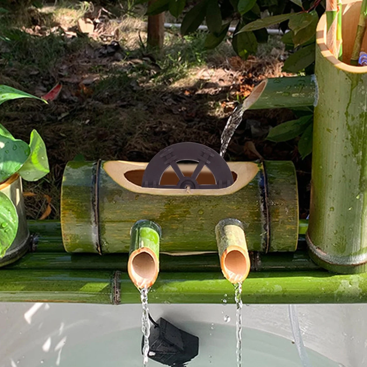 Holibanna 2 unidades modelo de rueda de agua para construir uno mismo, jarra de agua, jarro de agua, decoración para fuente, cascada, limpiador de alta presión, micro rueda de agua, rueda de paisaje