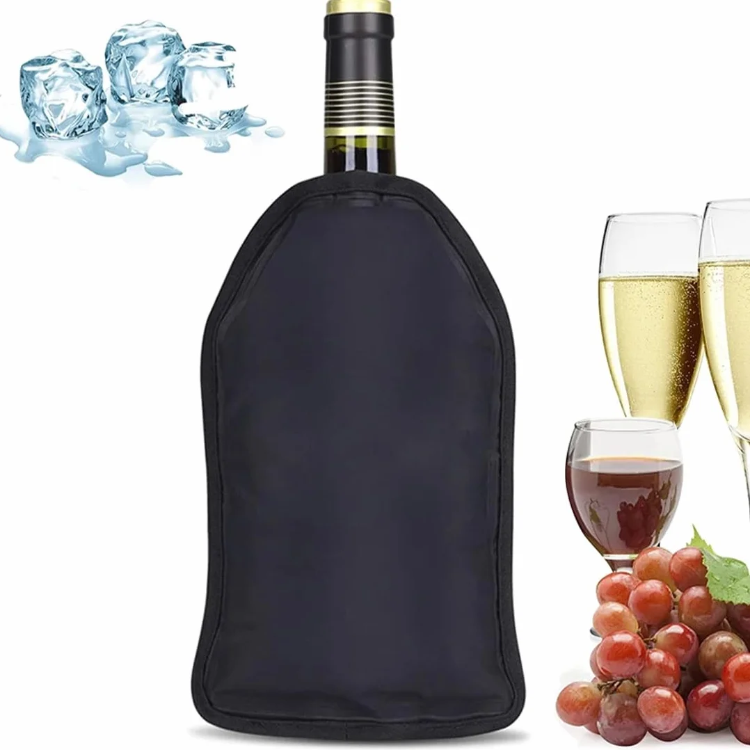GXGM Manga Enfriadora para Botellas, Nevera Reutilizable para Vino, Champagne, Cerveza y Bebidas Gaseosas, Enfriamiento Rápido 5min, Tejido Impermeable, Compacta y Portátil