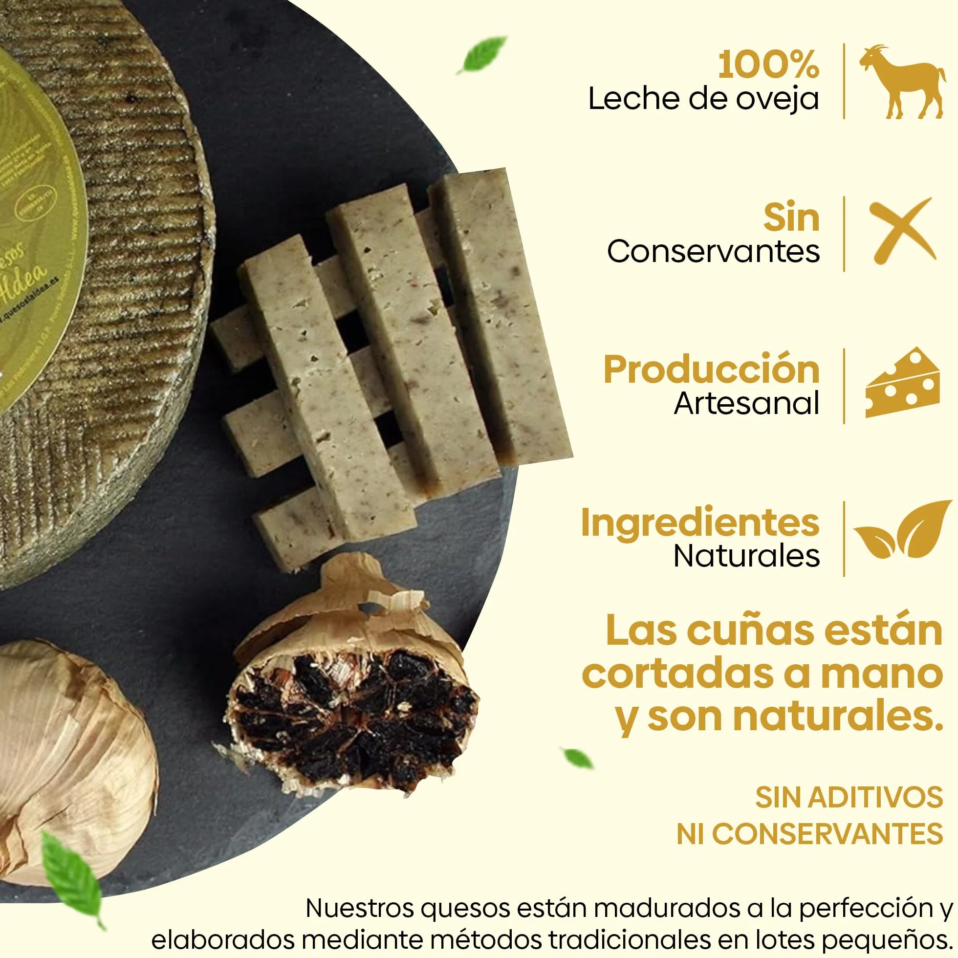 QUESOS LA ALDEA Caja Regalo Gourmet queso de Oveja 950g 5 Cuñas Artesanales Semi Curado