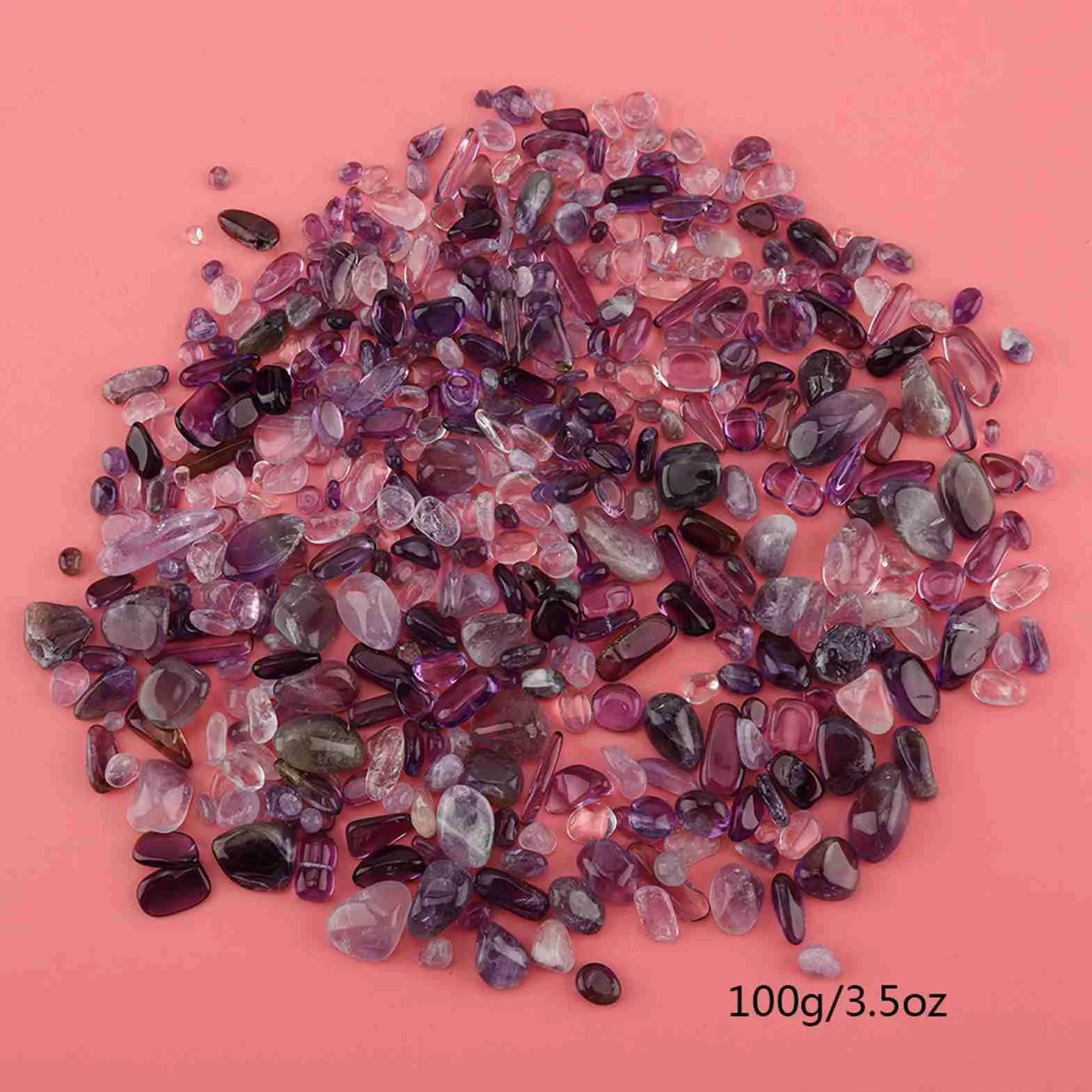 Chips de Piedra Caído, Pequeña Roca de Cuarzo de Cristal de Forma Irregular Chips Caído de Piedra Triturada de Grava de Acuario para Jardín de Peces Decoración Mapas Flores (Cristal púrpura)