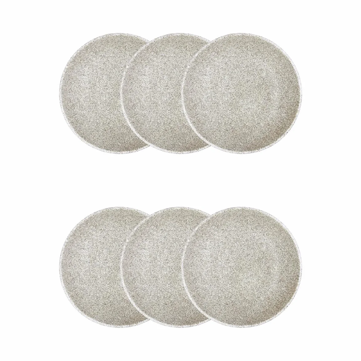 Bidasoa Set de 6 platos hondos Element Hydrozero de porcelana 23 cm | Beige, Porcelana, formato redondo, acabado decorado, 23 cm, 6 piezas, apilable, apto para microondas