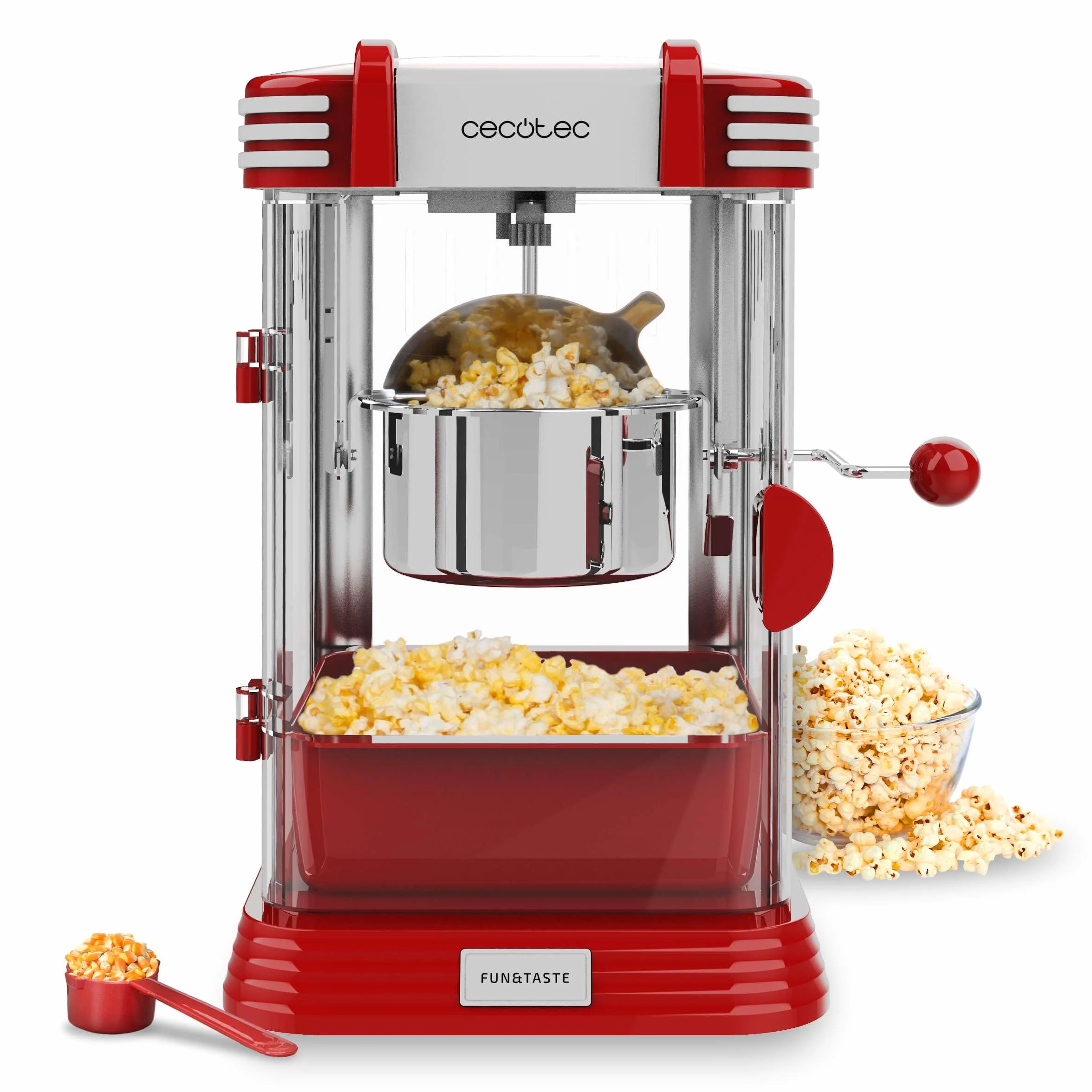 Cecotec Máquina de Palomitas Eléctrica Fun&Taste P´Corn Classic 300 W Acero Inoxidable 500 ml