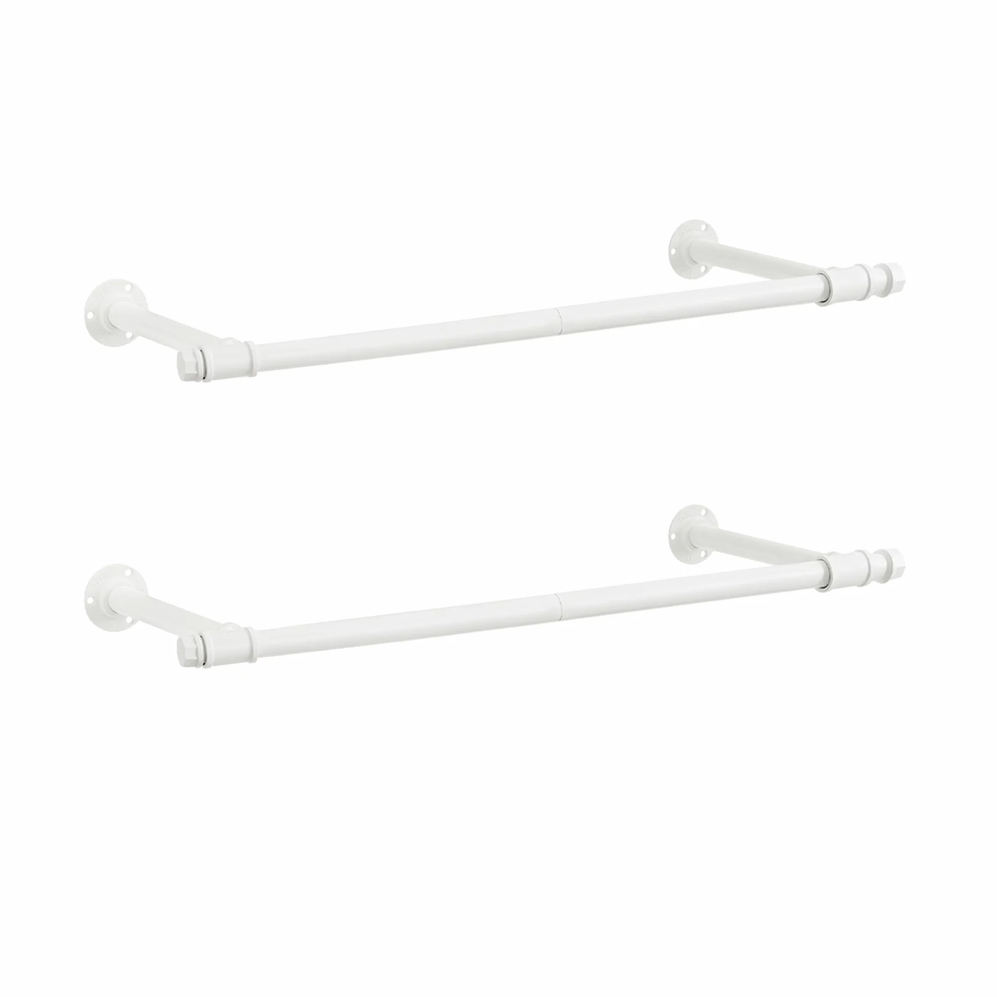SONGMICS Juego de 2 Percheros de Pared, Colgador de Pared, Estilo Industrial, Ahorro de Espacio, 30 x 84 x 7 cm, Carga de 60 kg, Montaje Fácil, Acero, Blanco Nube HSR140W02