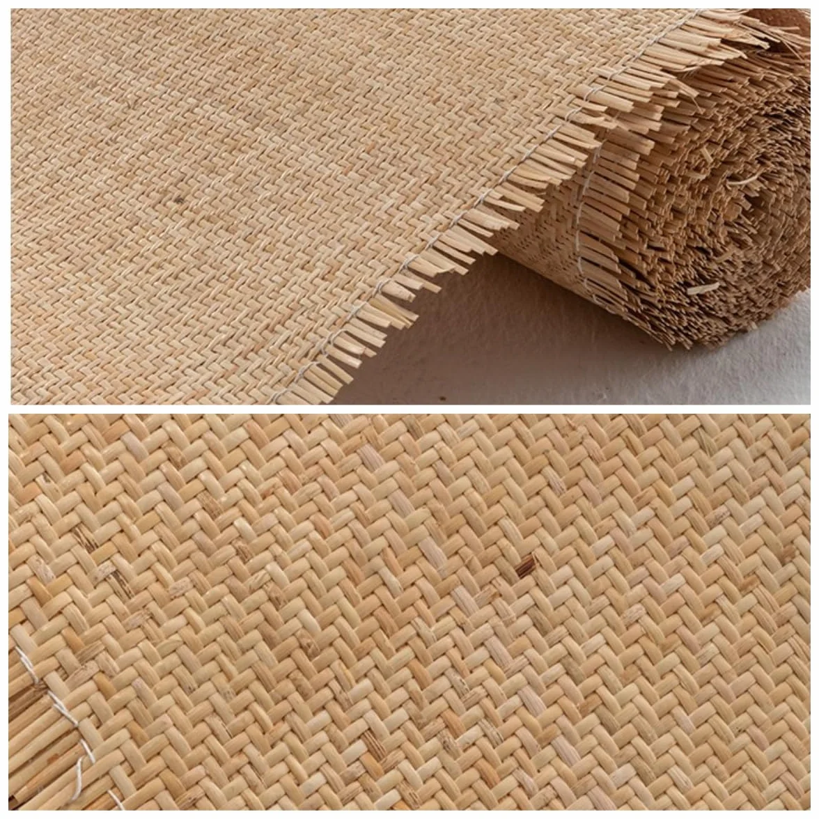 Rollo de Ratán de Caña Rollo de Mimbre Natural, ratan, ratán, 50 x 800cm Rejilla Mimbre Rollo de Malla de Ratán Cruz Tejida de Mano, Ratan Natural por Metros Correa de Caña para Tejida para Sillas