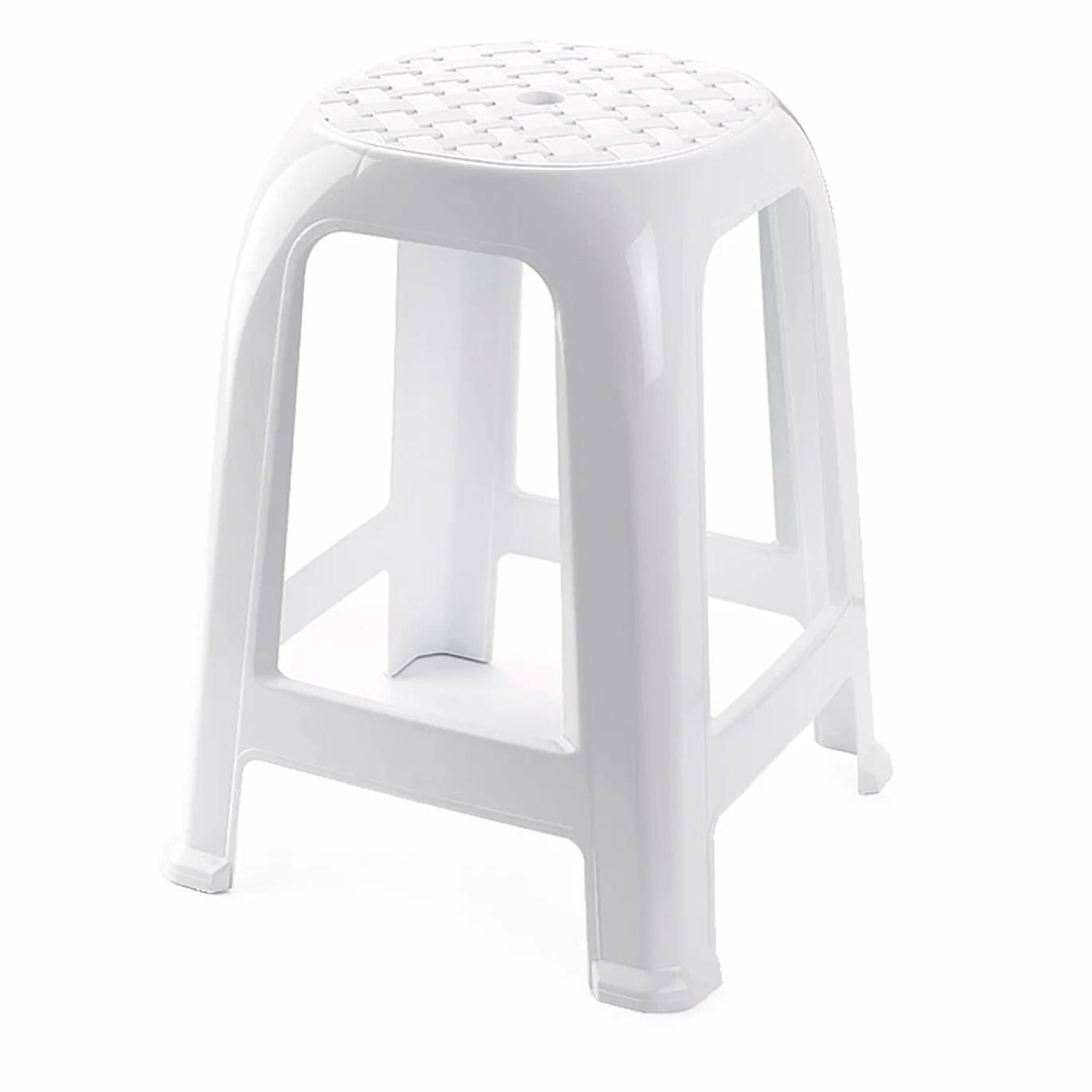 Taburete PVC Multiusos 46.5 x 37 x 37 cm Blanco