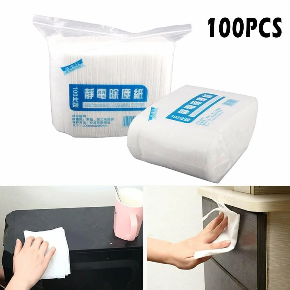 Recambios de mopa electrostática 100 papeles limpieza estáticos 20x30 cm suelos madera azulejos mármol