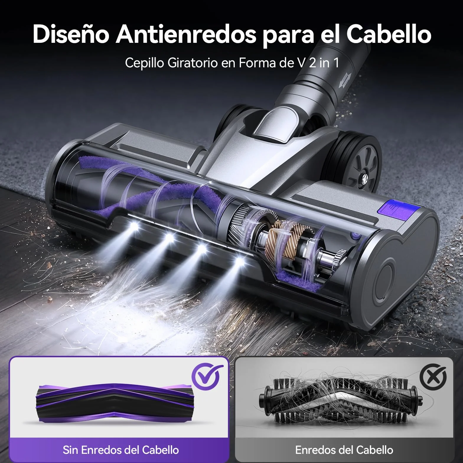 Redkey X18 Aspiradora sin Cable 60KPa/650W/80Mins, 8 en 1 Aspiradora Inalámbrico de Pantalla Tactl LED Modo Automatico Inteligente Autocargable, Autoportante para Suelos/Alfombras/Pelo de Animales