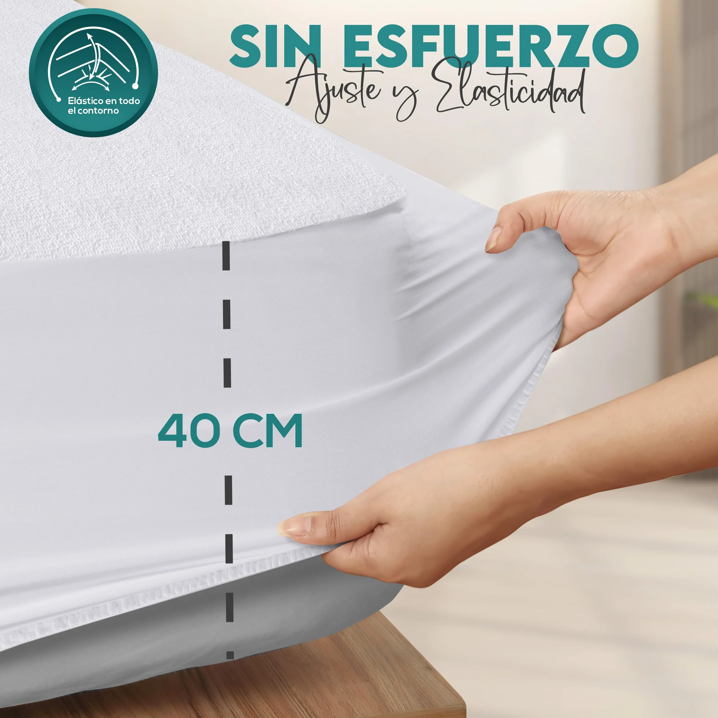 Utopia Bedding Protector Colchón 135 x 190 x 40 cm Impermeable Oeko-Tex Funda Colchón