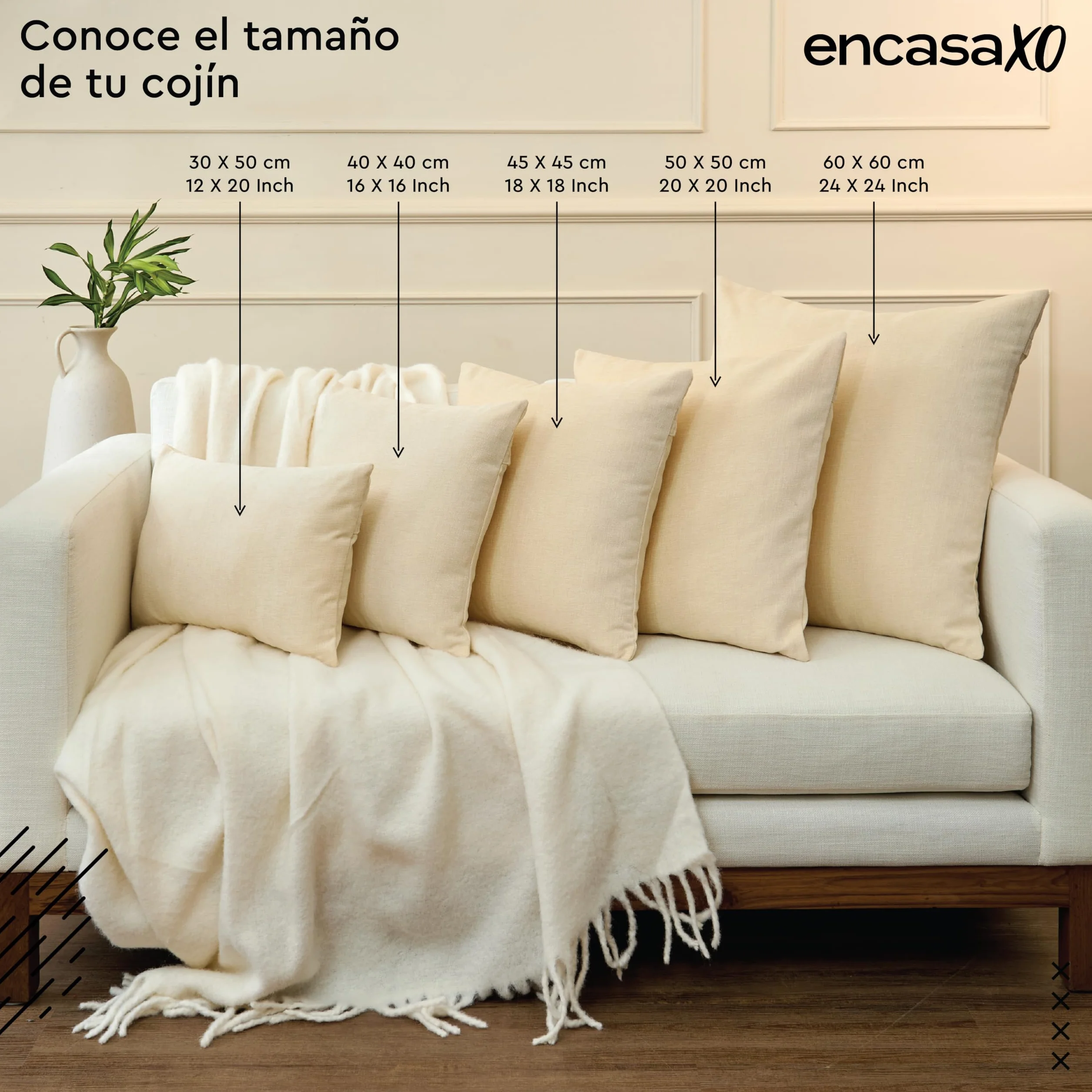 Encasa XO Conjuntos de Almohadas de algodón 2 Piezas 40x40 cm Amarillo Lavable