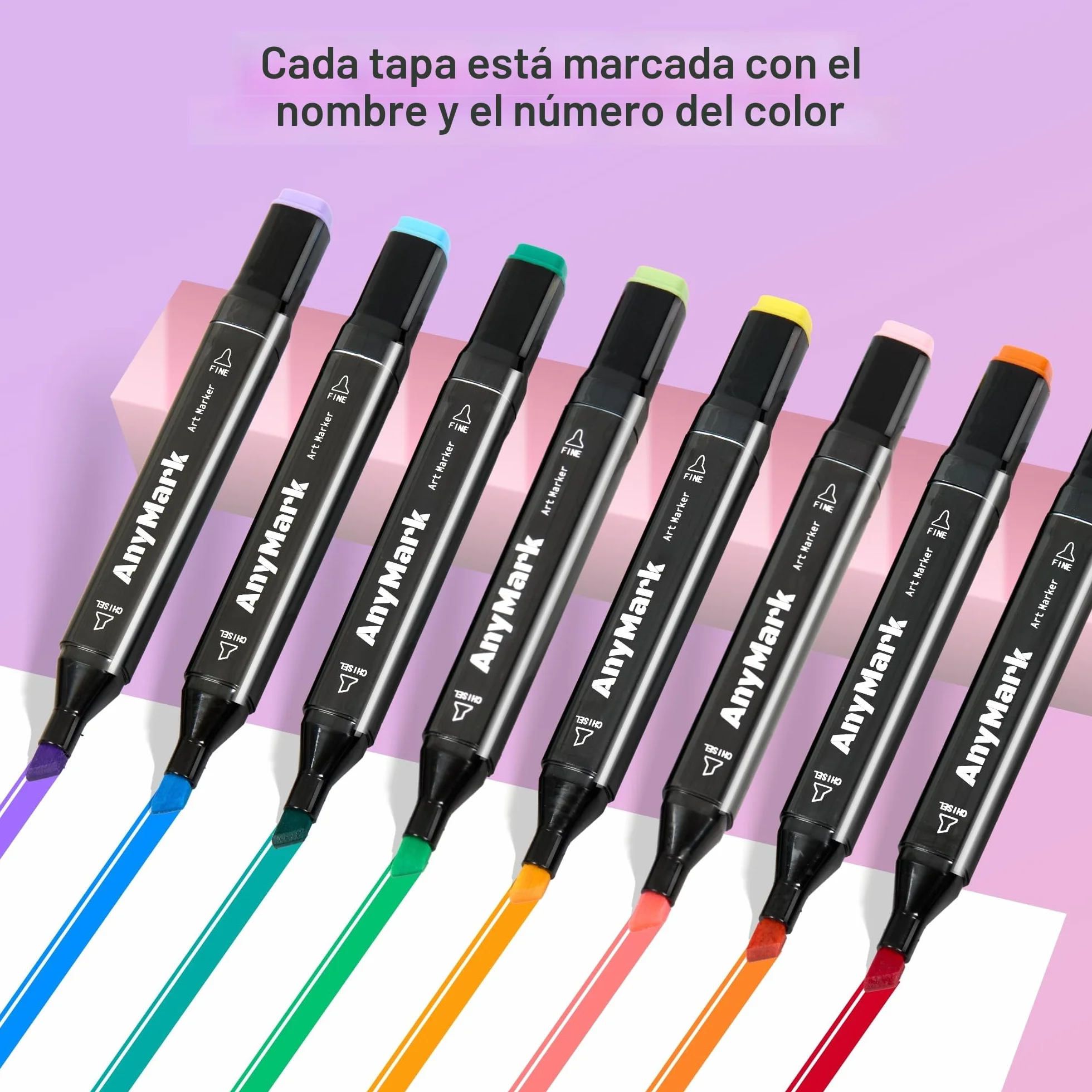 AnyMark Rotuladores de Alcohol 80 Colores, Doble Punta, para Ilustración y Bocetos