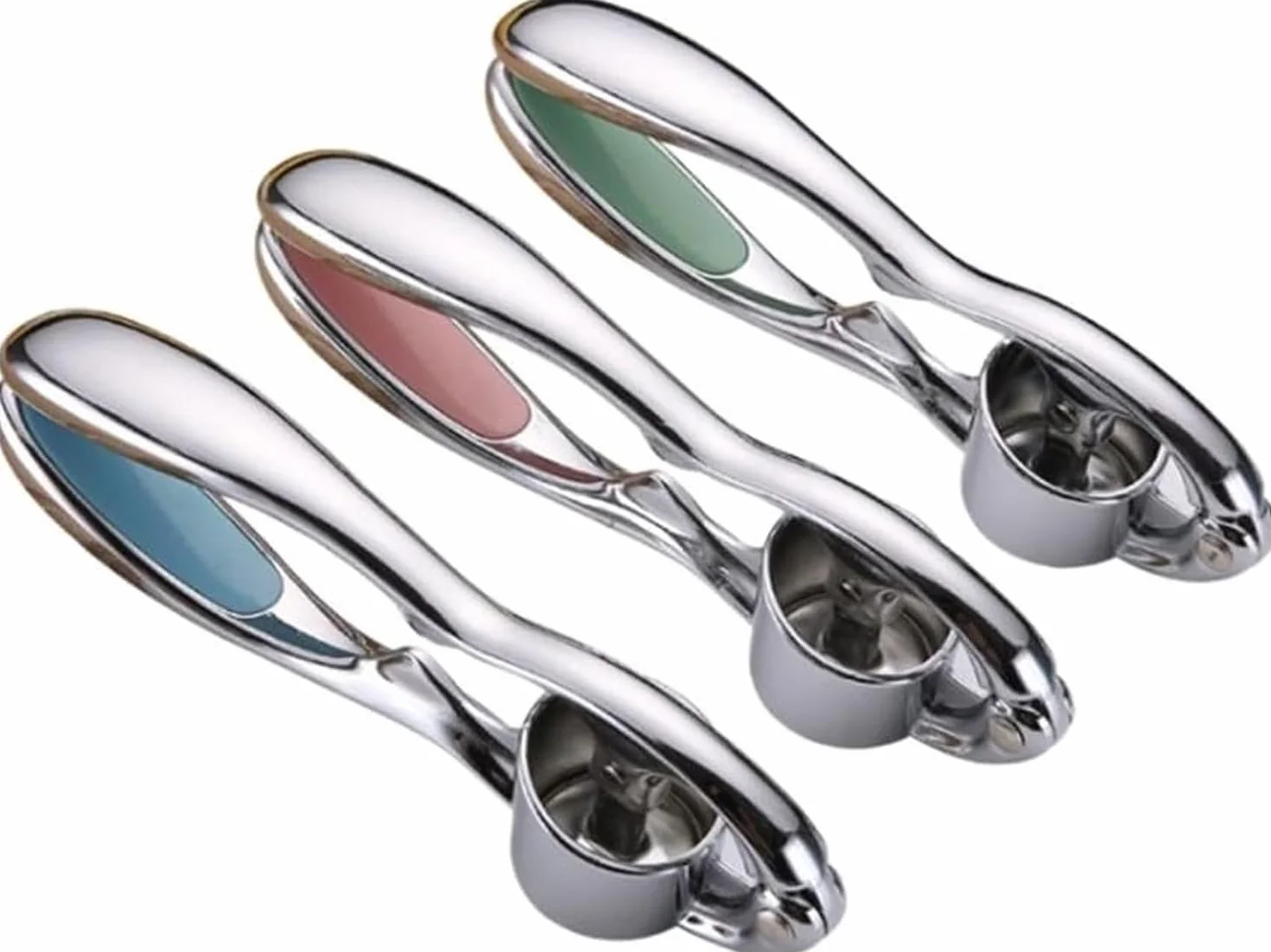Triturador de ajos de Acero Inoxidable 3 Piezas Prensa de ajos Galleta de aleación de Zinc Exprimidor Manual por presión sin ensuciar, troceado Limpio sin Resto, 3pcs, 17 * 3,2 cm