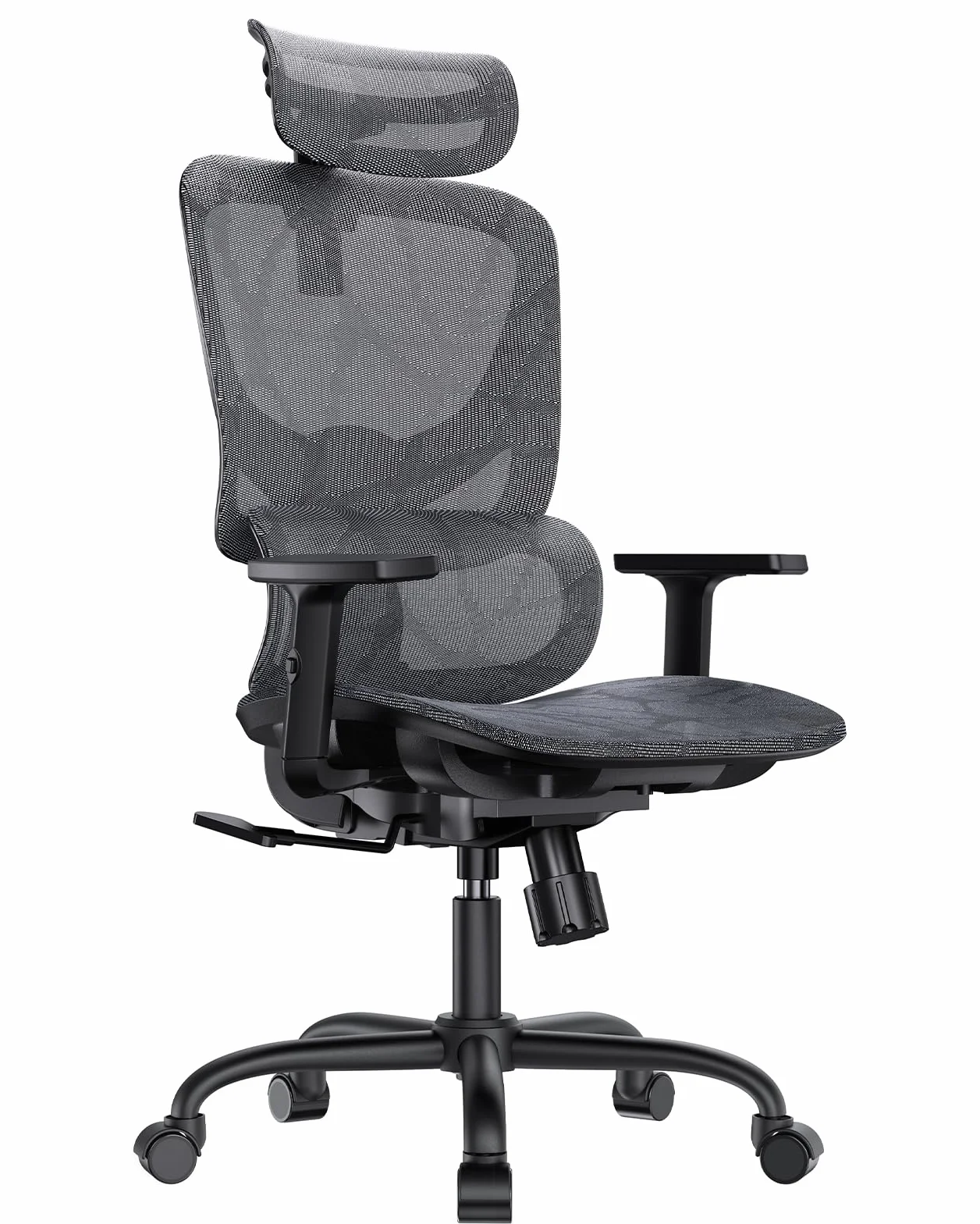 Silla de Oficina ergonómica de Malla HUANUO, Silla de Escritorio de Respaldo Alto con Soporte Lumbar Ajustable, reposabrazos, Mecanismo de balanceo, Silla ergonómica de Gaming de Malla