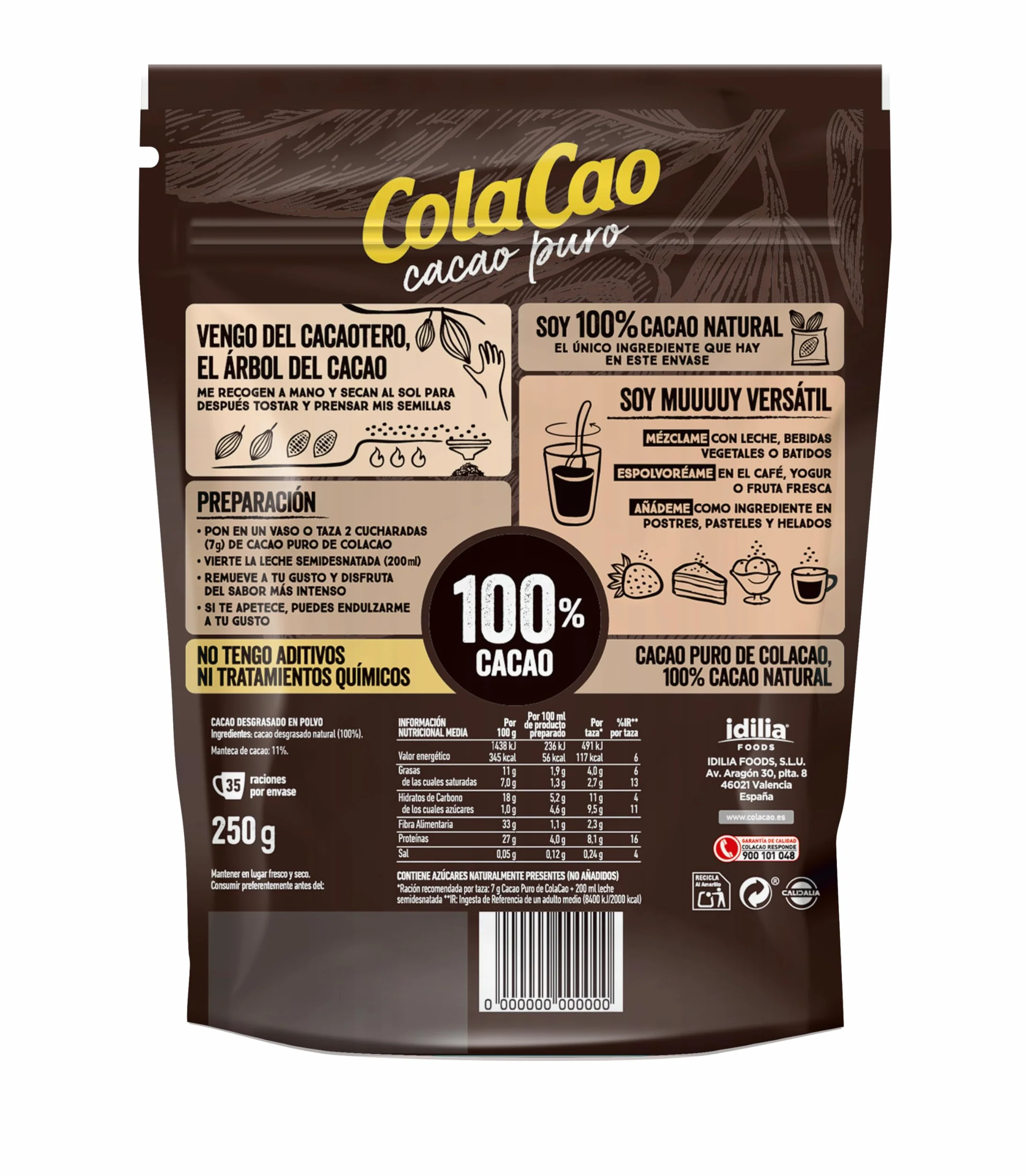ColaCao Cacao Puro sin Aditivos, 250g