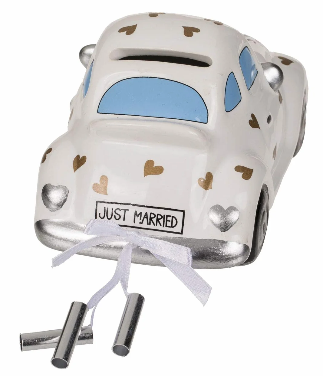 Hucha de cerámica para Coche de Boda con Cerradura 8 x 14,5 x 6,5 cm