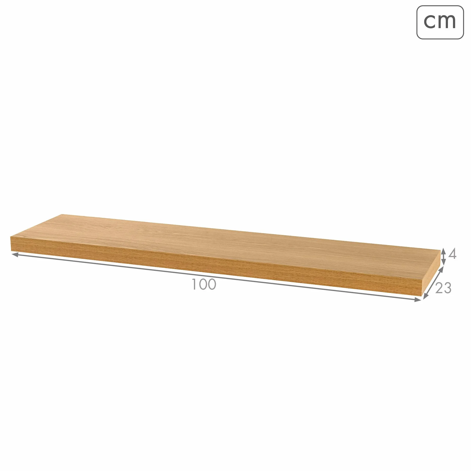 AKTIVE MAX Home Estante de Pared, 100 cm, Peso máximo 5 kg, Flotante, con balda Efecto Madera Roble Natural, Soportes Invisibles, para salón, Dormitorio, Oficina (18491)
