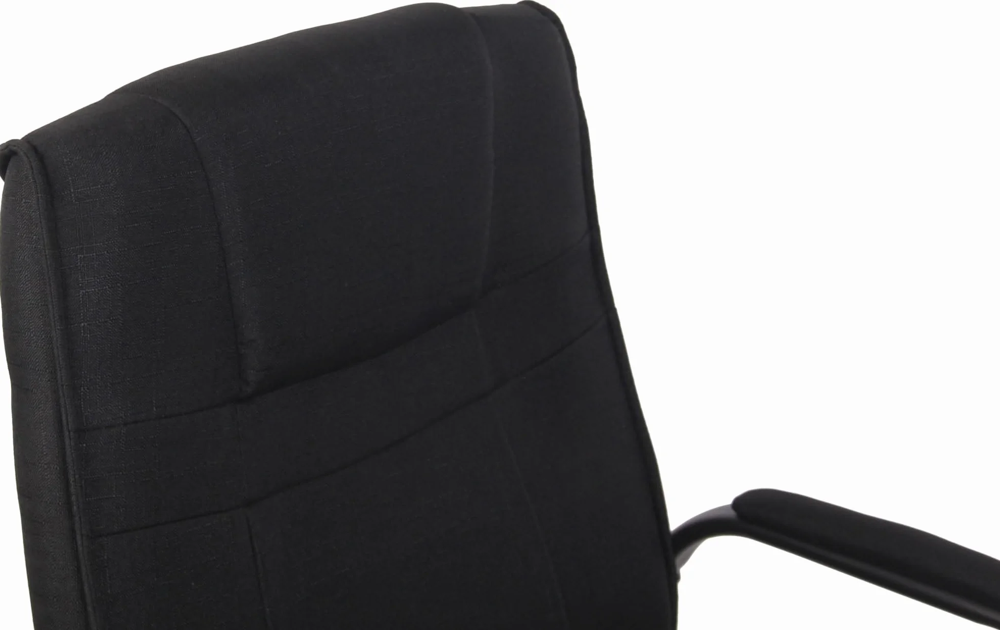 Silla Cantiléver Attila Tapizada en Tela con Base de Metal y Reposabrazos, Negro