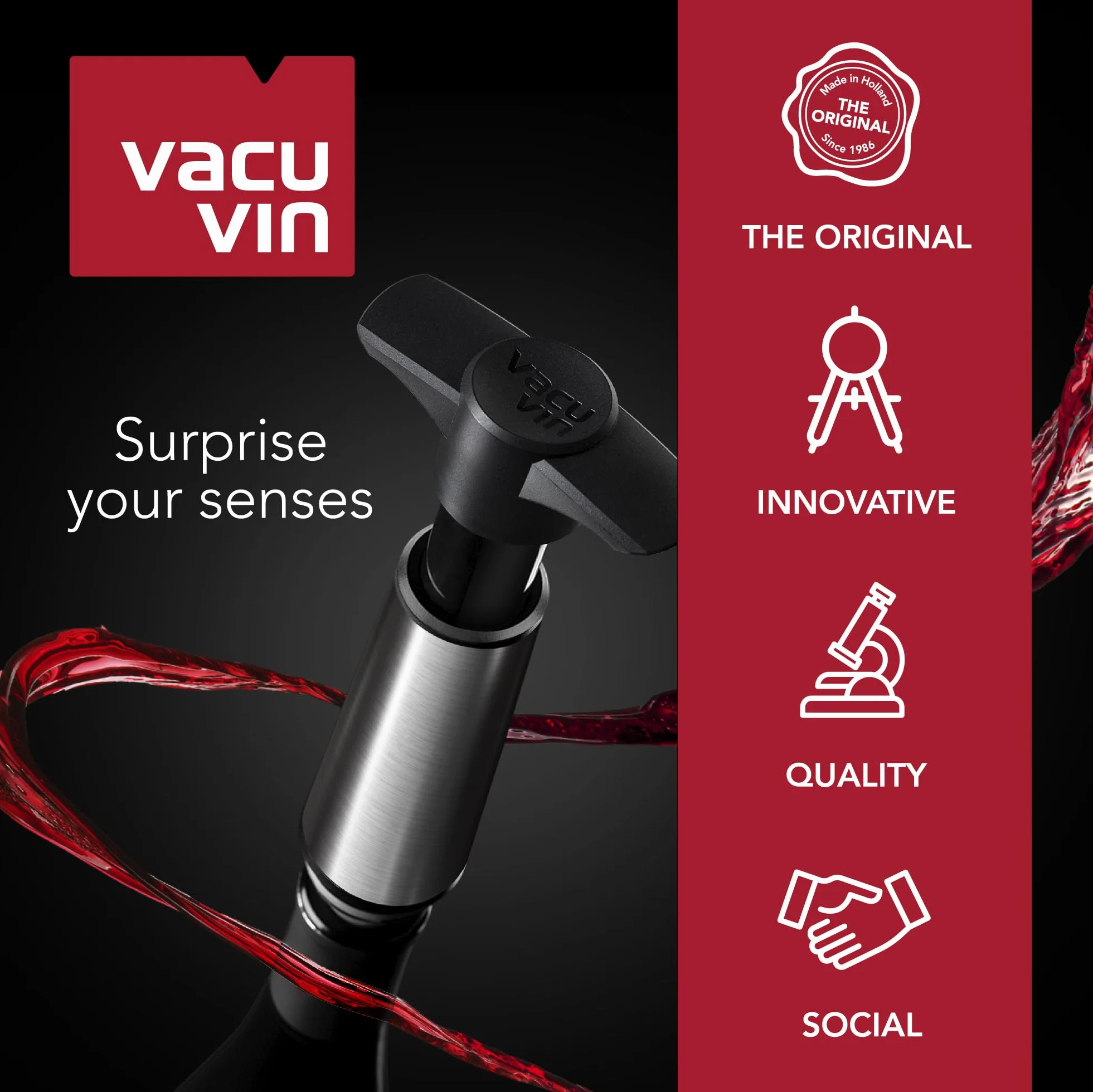 Vacu Vin Enfriador de Champagne Flexible - Funda Reutilizable Negra para Enfriamiento de Botellas de Champagne Estándar