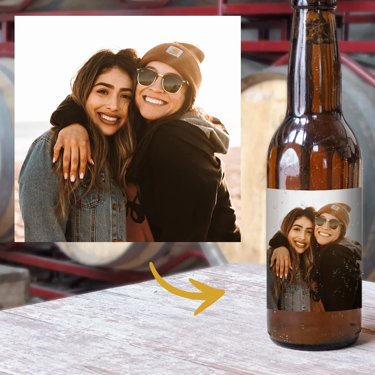 Etiquetas personalizadas para cerveza, Pack 6 adhesivos vinilo resistentes al agua