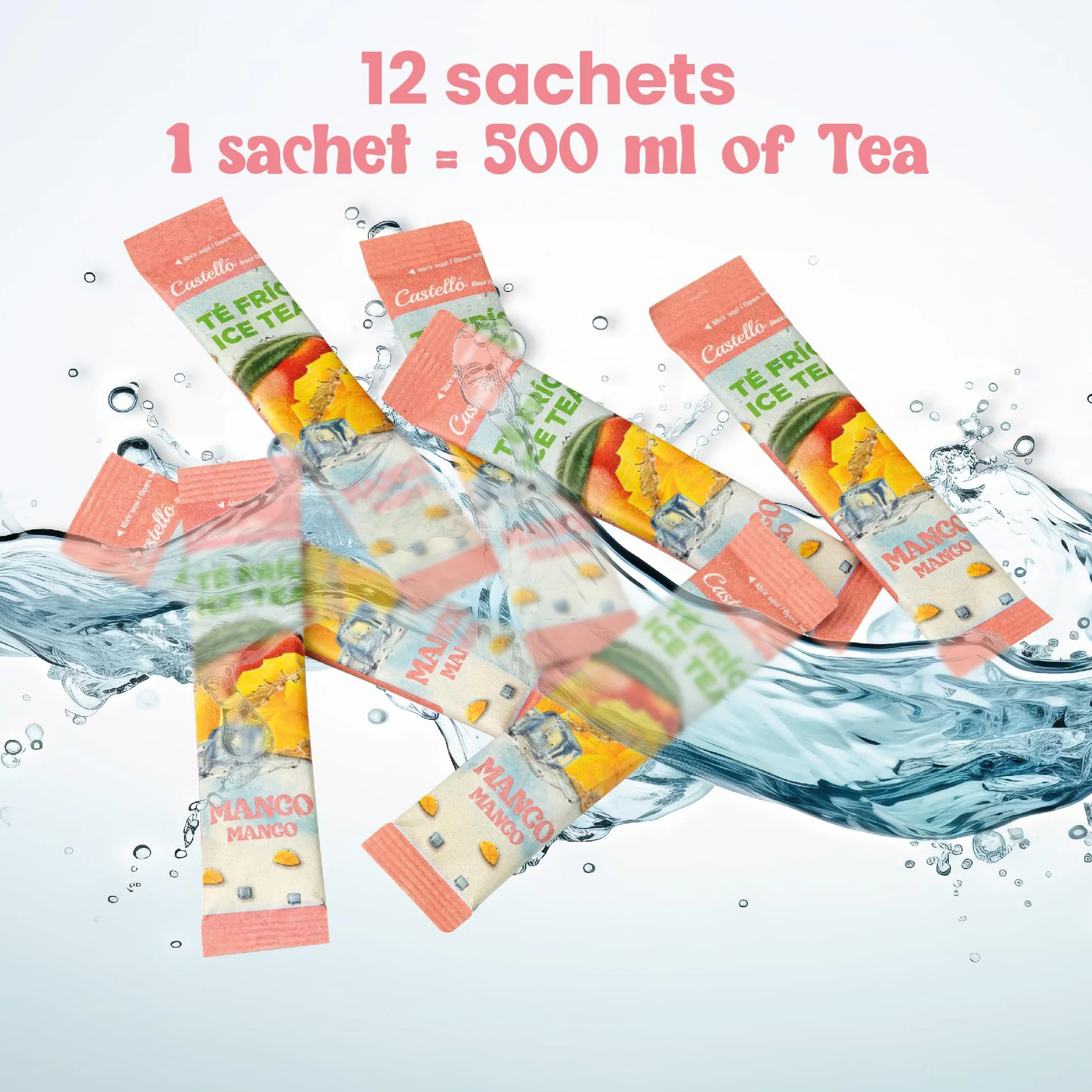 Castello Té Frío Zero Instantáneo Mango 12 sobres 0 Calorías 0 Azúcar