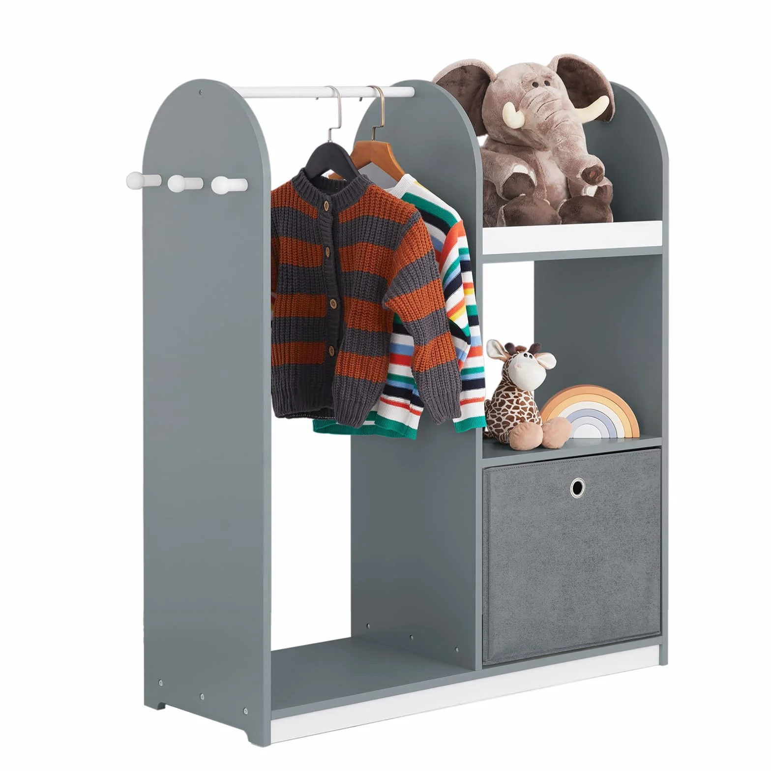 SoBuy Armario Infantil con Almacenaje Juguetes Gris 97x35x108cm KMB40-HG