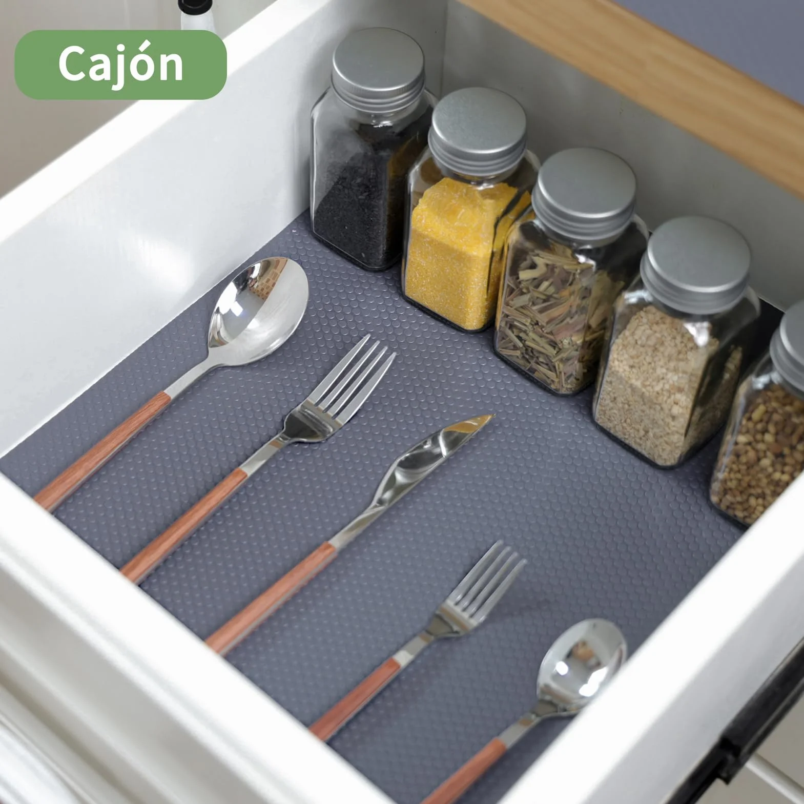 Alfombrilla para cajón 35x600cm Protector cajones Cocina EVA Plastico Protector para Muebles (35cmx6m,Gris Oscuro)