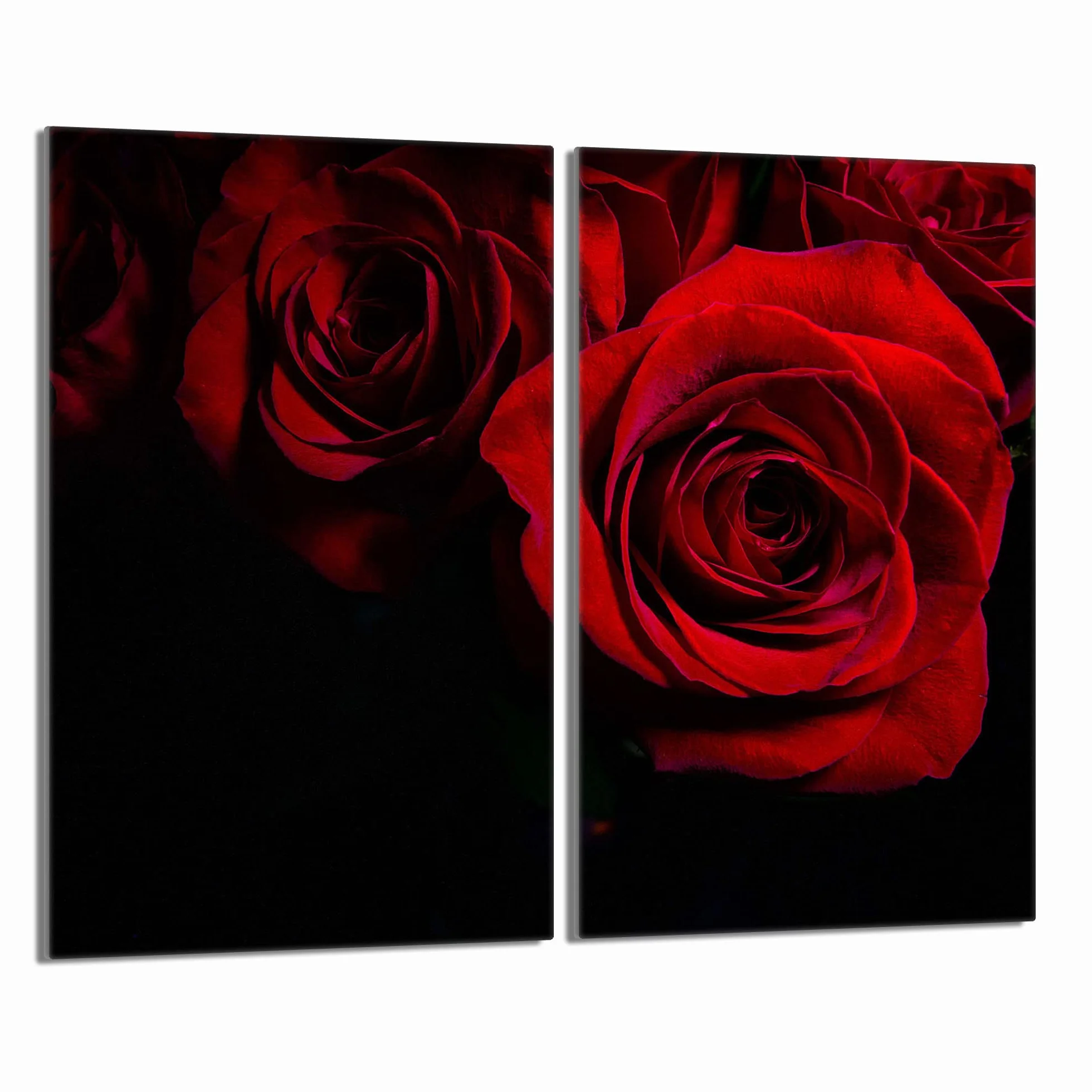 Tabla de cortar decorativa de cristal templado y cubre vitro, Placa protectora de vitrocerámica 30 x 52 cm 2 piezas, para inducción, protección contra salpicaduras, decoración, ROSA