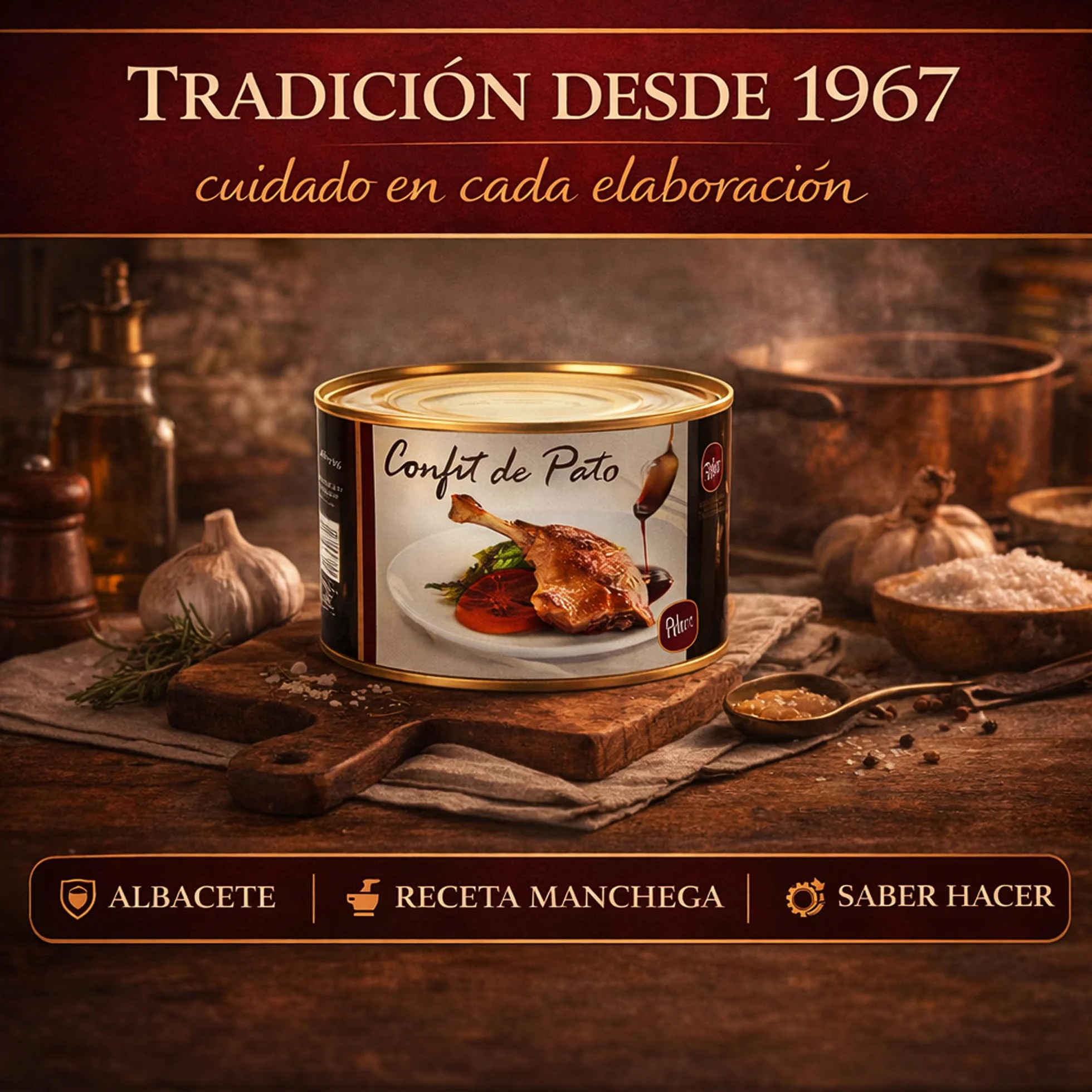 POLGRI Confit de Pato Muslos Confitados Gourmet 3825 g 12 Unidades Carne de Caza Premium