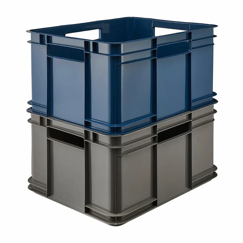 Keeeper Euro-Box XL Contenedor de almacenamiento con asas Procyclen 28 l Eco-Gris