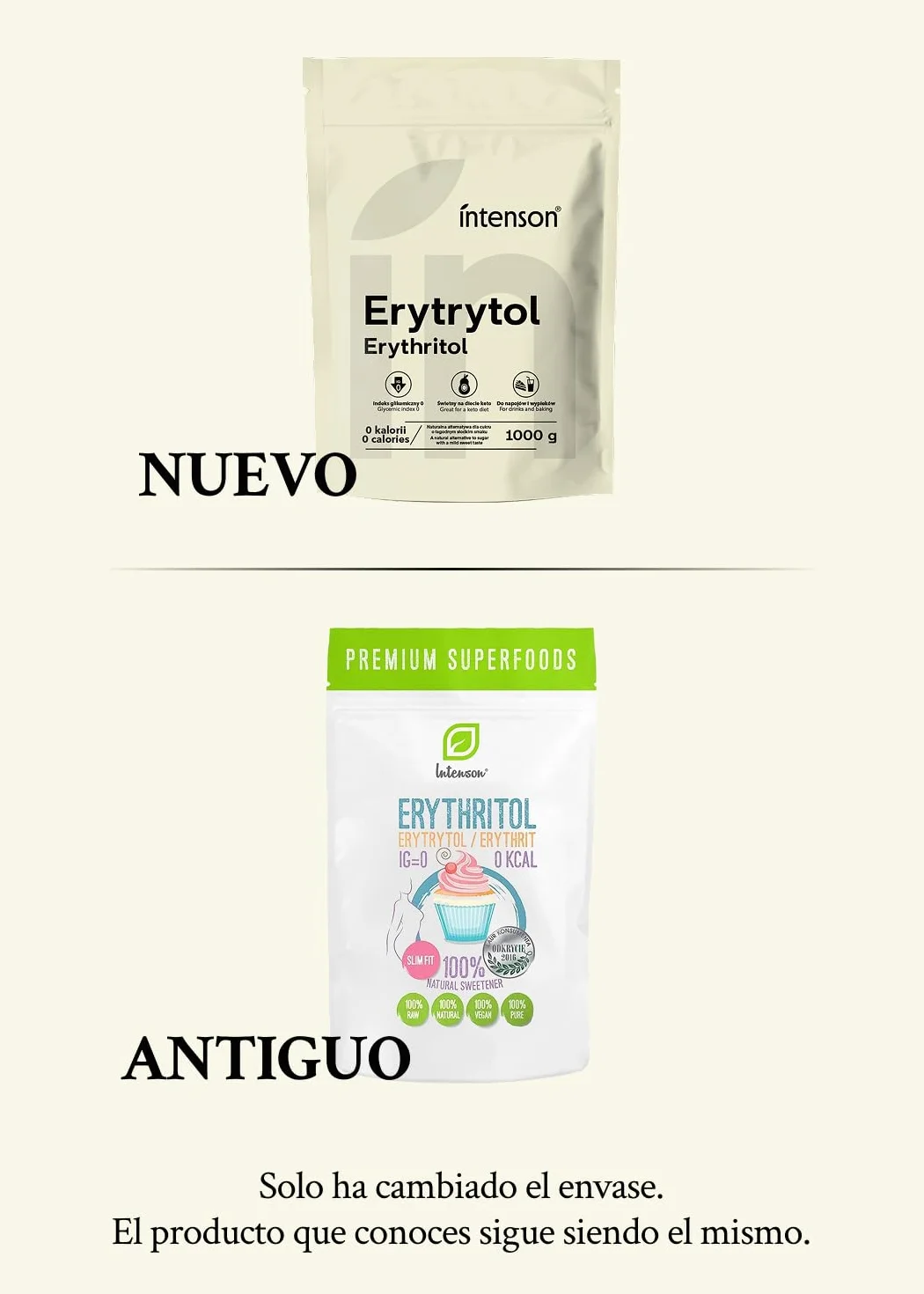 Eritritol 1 kg Edulcorante 100% natural Vegano Granulado Alternativa al azúcar Apto para diabéticos