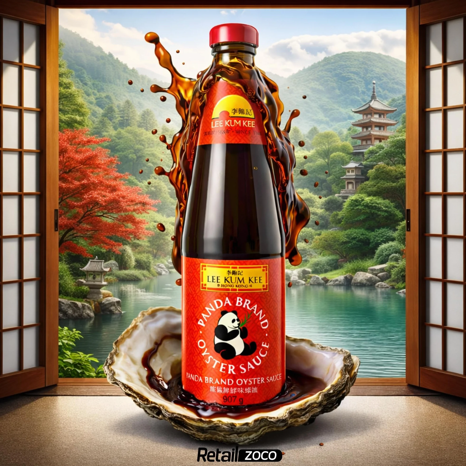 Salsa de ostras Panda Lee Kum Kee 907 g, sabor umami, ideal para carnes, verduras y salteados
