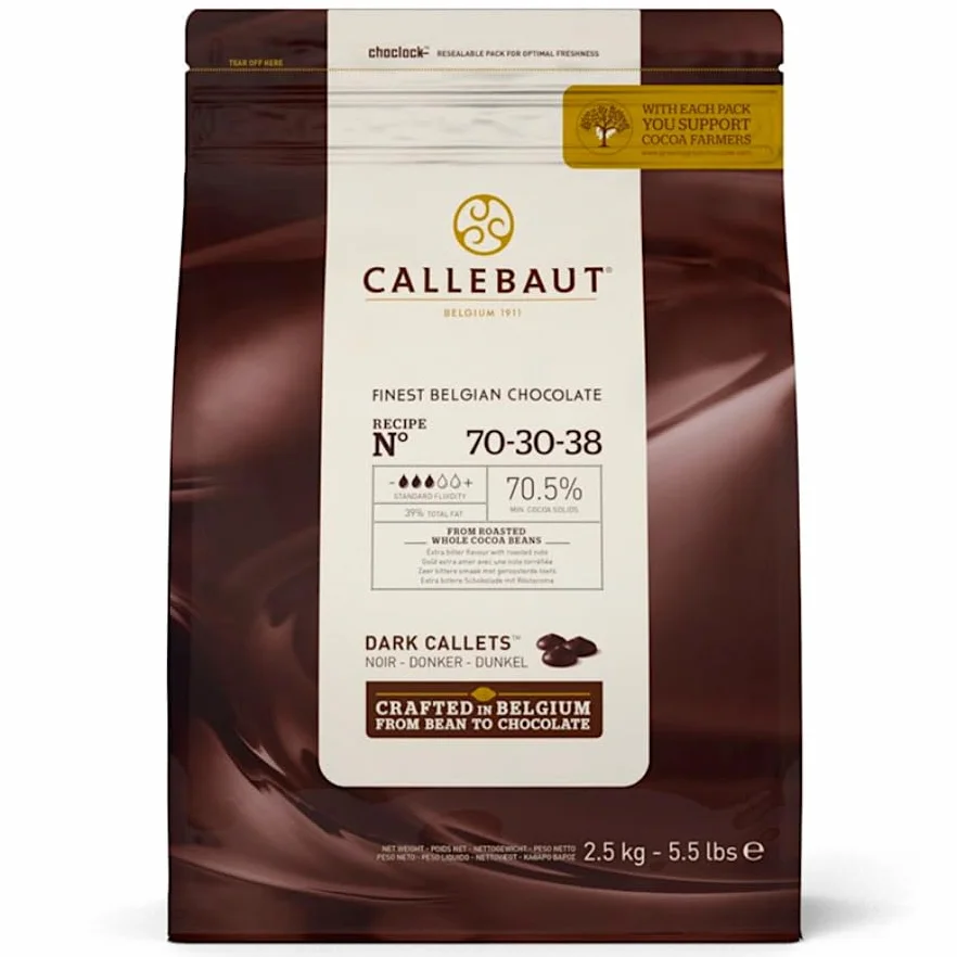 CALLETS DE CHOCOLATE EXTRA NEGRO 70,5% 2,5 KG