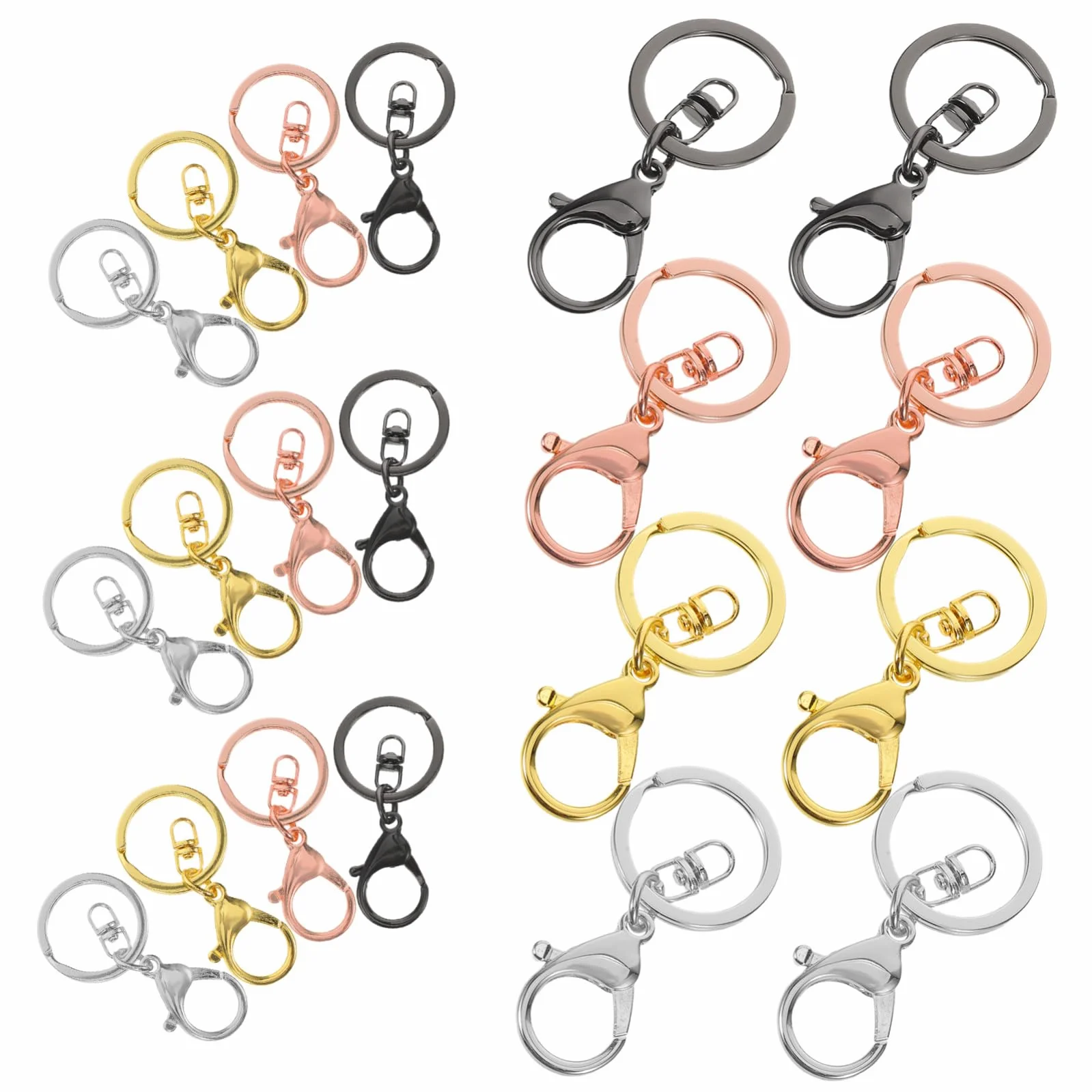 20 piezas Llaveros Metálicos con Cierre de Langosta Reforzado de Colores Surtidos Ganchos Giratorios para Llaveros y Manualidades DIY Clips Resistentes para Llaves y Accesorios