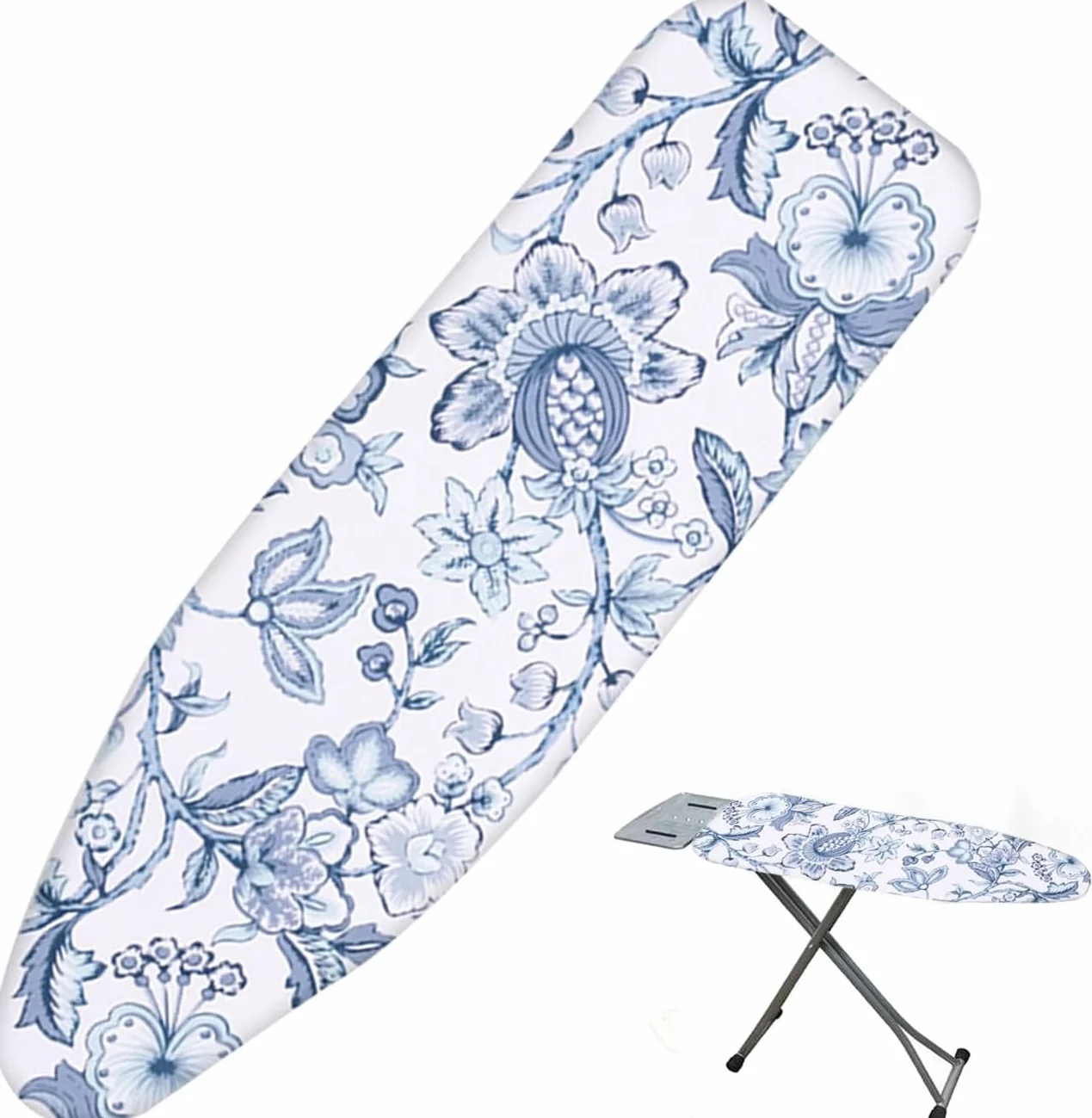 Funda grande para tabla de planchar con acolchado, algodón resistente a las quemaduras, borde elástico para tablas estándar, plancha de vapor, 120 x 40 cm