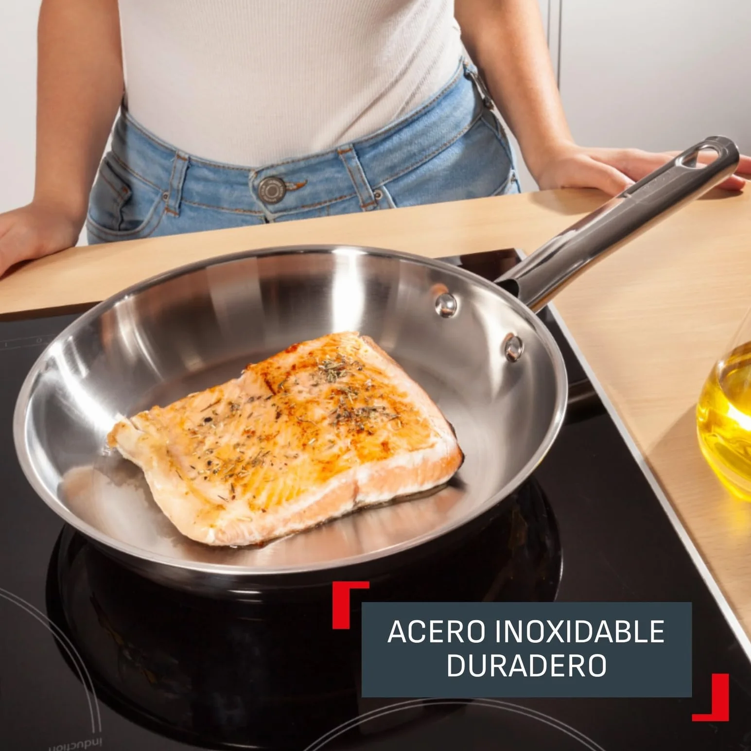 Tefal Duetto On Juego de Sartenes 20/24/28 cm Acero inoxidable Apto inducción