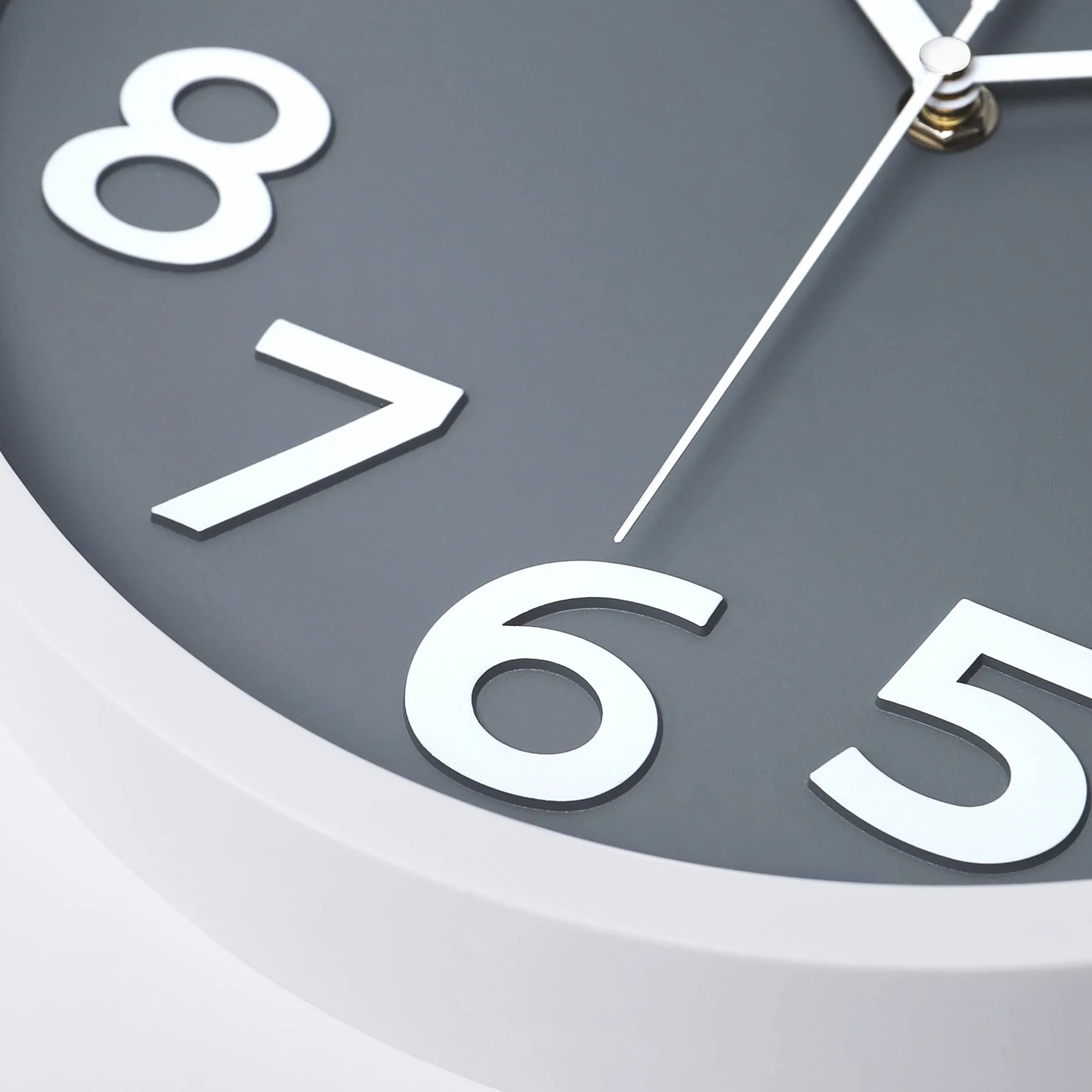 Lafocuse 30cm Reloj de Pared Números Grande 3D, Gris Silencioso Moderno Reloj Cocina Pared Fácil de Leer, Decorativo sin Tictac para Salon Dormitorio Oficina