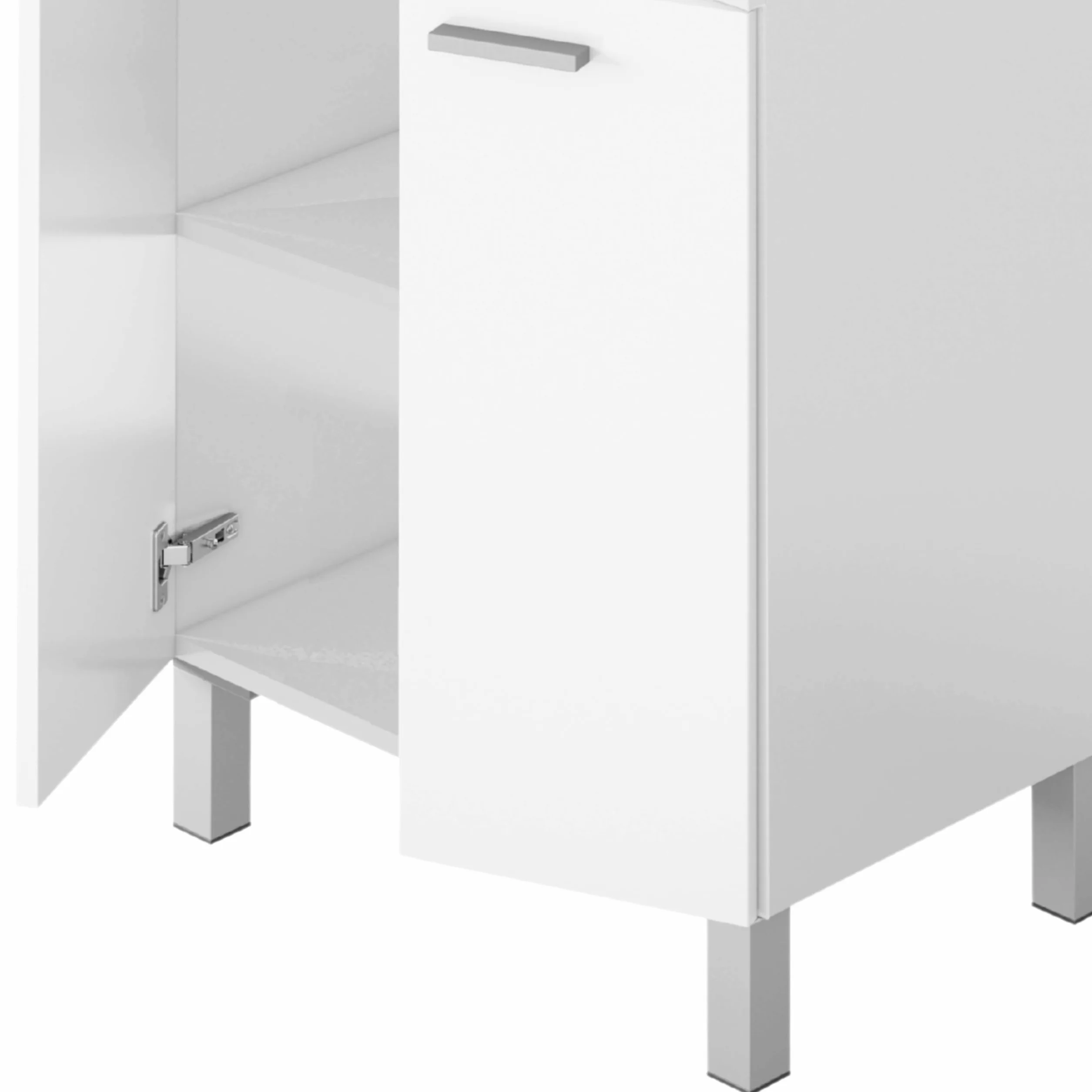 ARKITMOBEL Habitdesign Mueble de Baño con 2 Puertas y Espejo, Modulo Baño, Modelo LC1, Acabado en Blanco Brillo, Medidas: 60 cm (Ancho) x 80 cm (Alto) x 45 cm (Fondo). (Lavabo no Incluido)