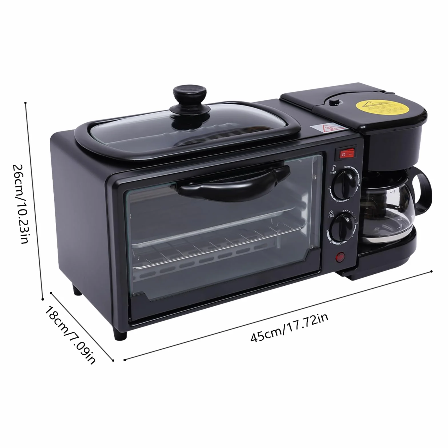 Maquina multifuncional para desayuno y comida, cafetera, horno y plancha, cocina multiuso 3 en 1, Don Feliz
